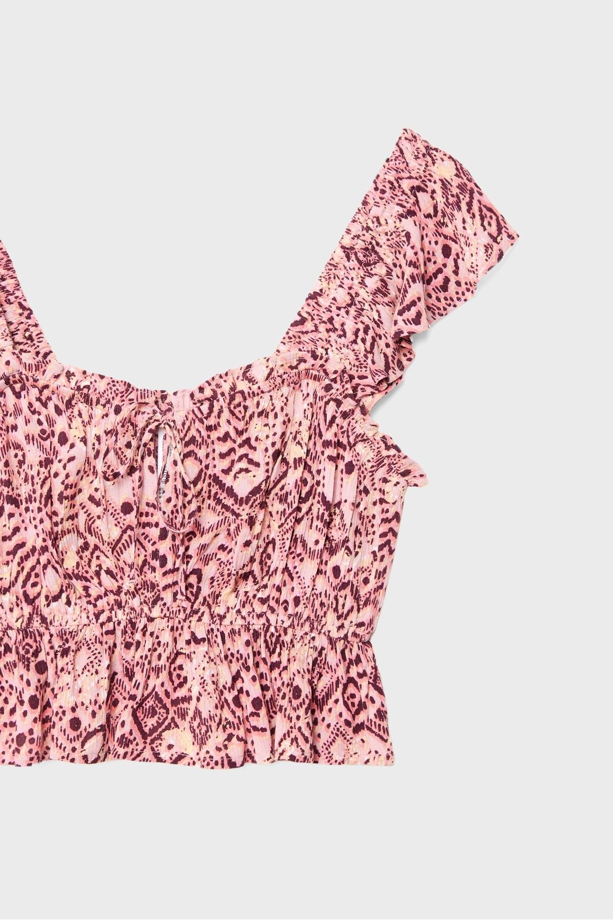 Stradivarius-Flowing printed top with ruffles 8