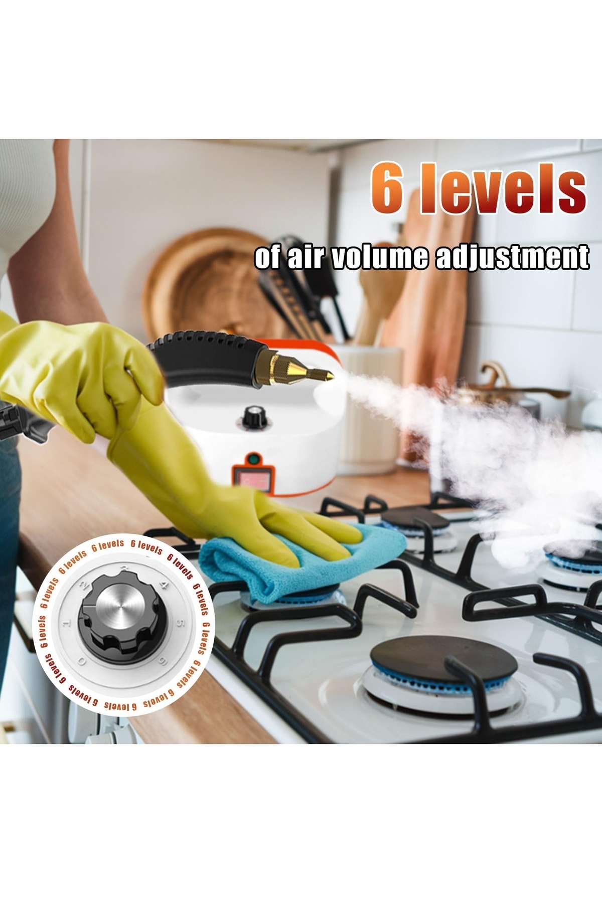 ET-LIFE-Handheld Steam Cleaner, 1600W High Pressure Steamer with 3 Brush Accessory Set 7