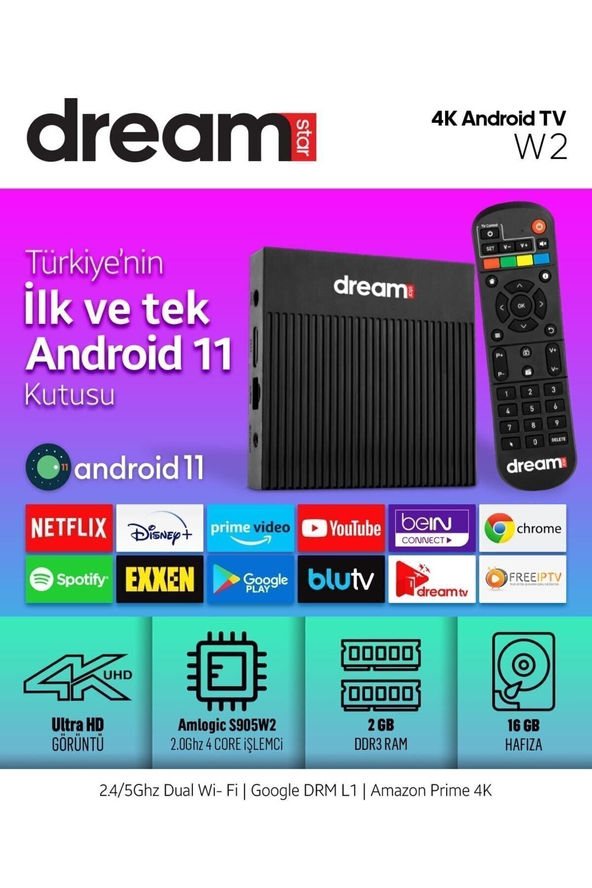 Dreamstar-W2 4kandroid Tv Box Android 11 5