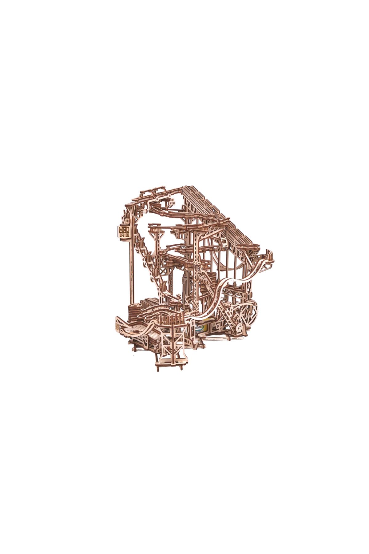 Wood Trick Puzzle Mecanic 3d, Spiral Marble Run, Wt, Lemn, 558 De Piese - One Size