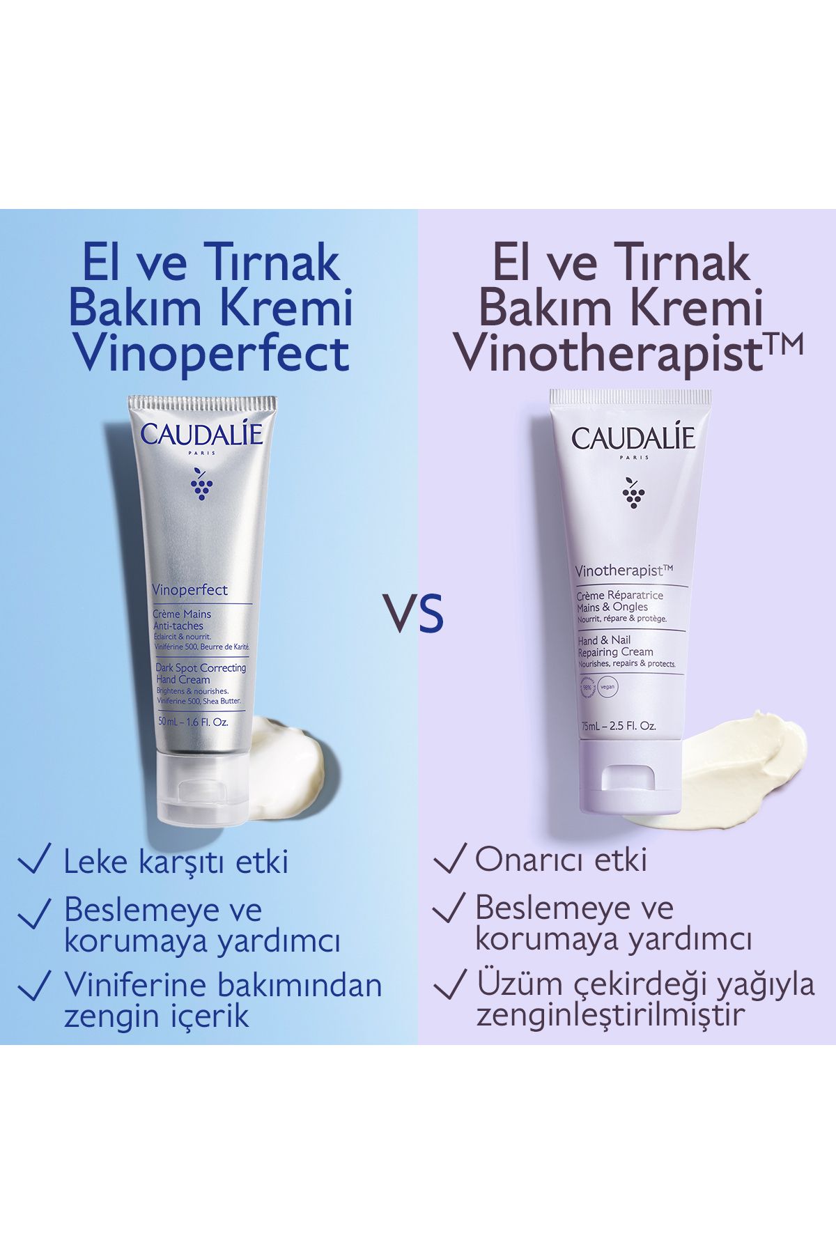 کرم دست مراقبت از ضد VINOPERFECT 50 میل Caudalie