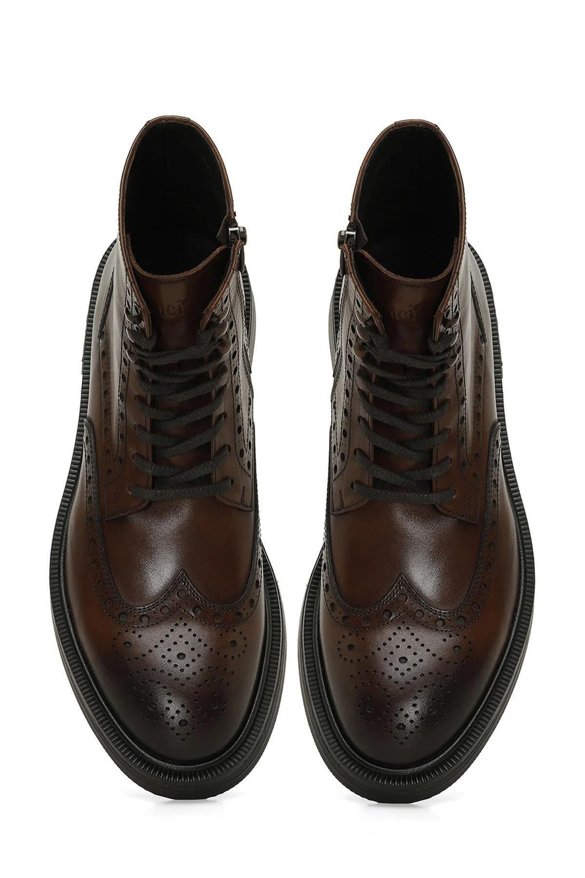 İnci-İnci Minsk Tan Men's Genuine Leather Classic Boots 4