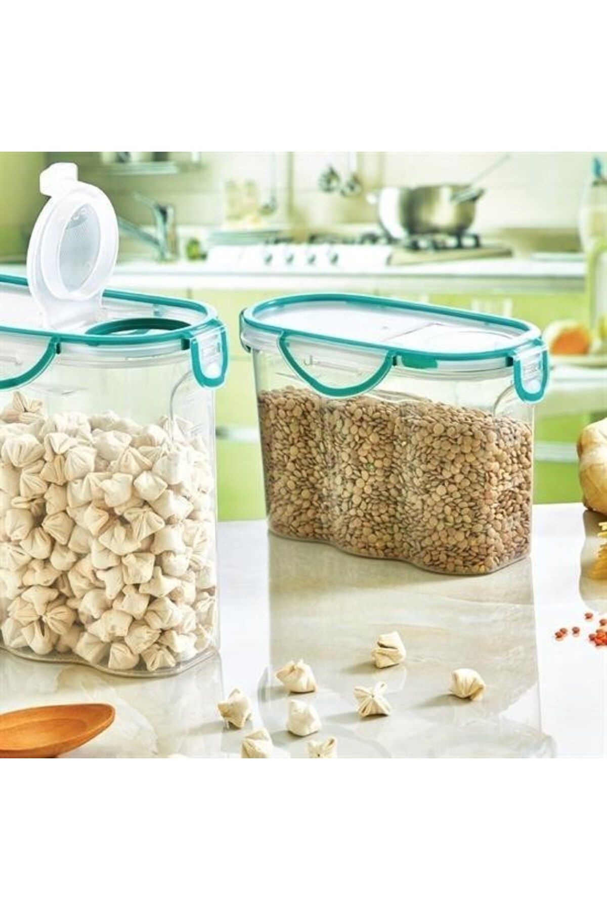 COLLECTİON Kilitli Kapaklı Contalı Hava,Su Sıvı Geçirmez 1,2 Litre Erzak Saklama Kabı-SA580