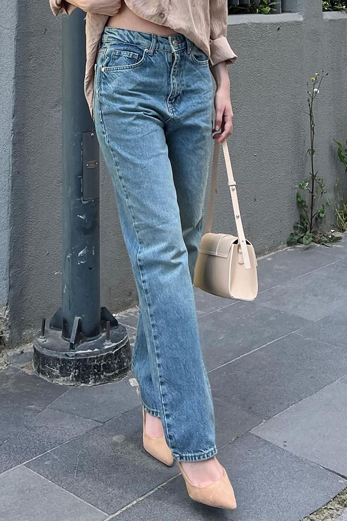 Madmext-Blugi de damă Blue Straight Fit MG2034 3