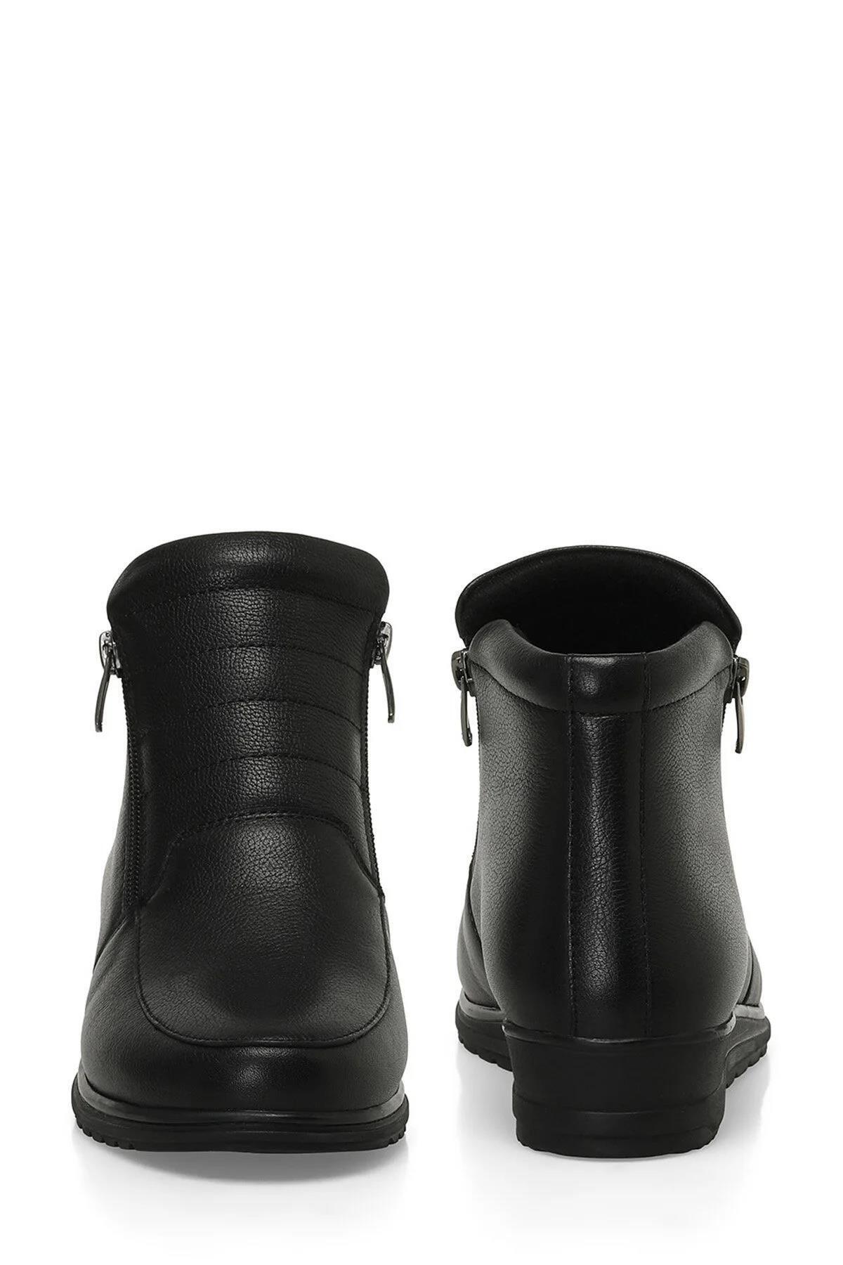 Polaris-103510 .Z Black Women's Genuine Leather Heeled Boots 5