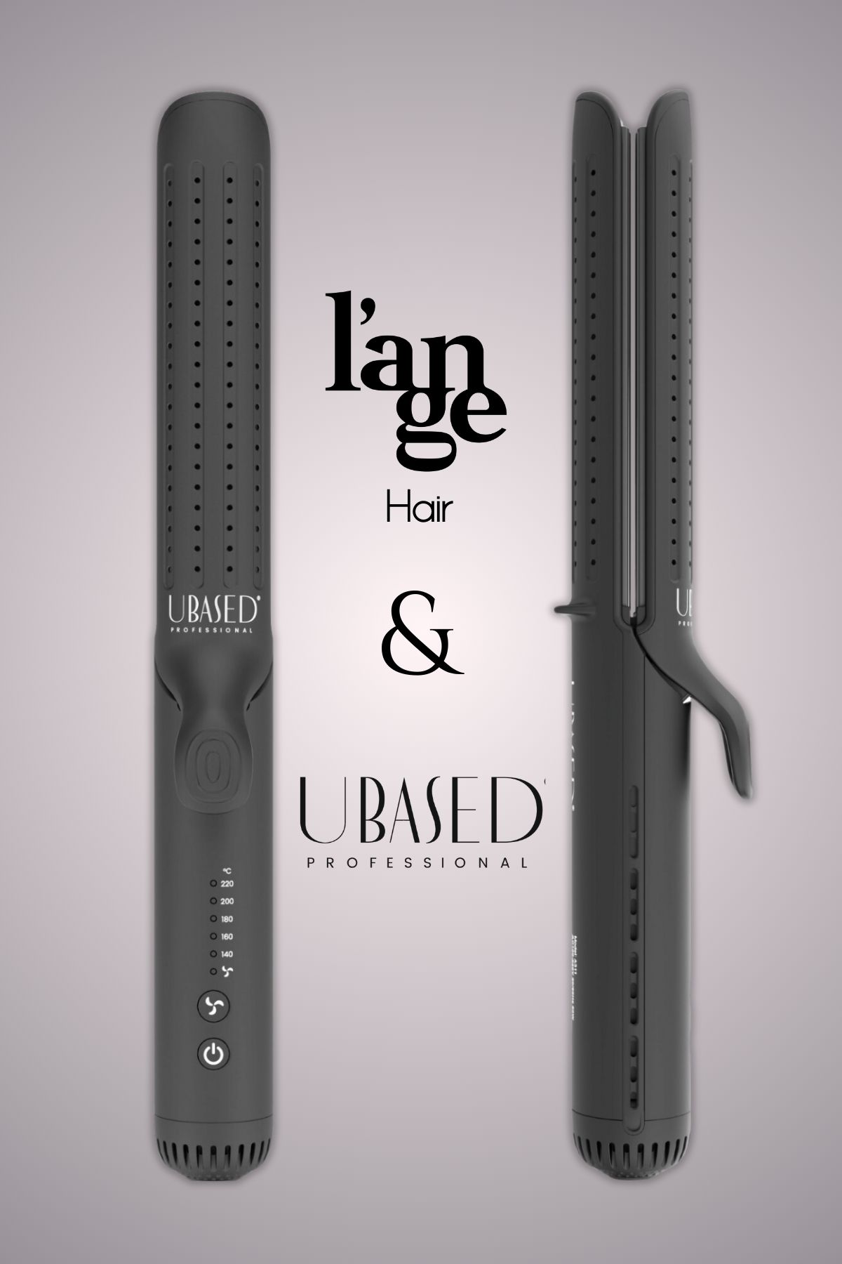 UBASED Air Duo-grande 2'si1 Saç Düzleştirici Ve Saç Maşası- Color: Black Rose -titanyum Plaka