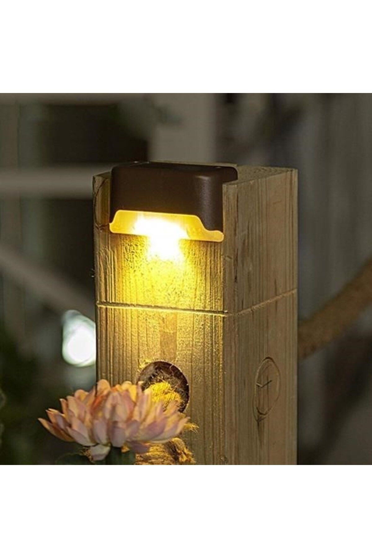 Home BUFFER® Solar Güneş Enerjili Şarj Edilen Köşebent Merdiven Veranda Bahçe Yolu Led Lamba Işık 4 Adet