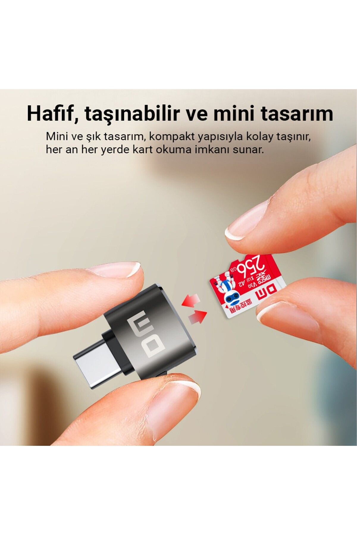 DM-قارئ بطاقات Cr037 Type-c Micro SD / TF 4