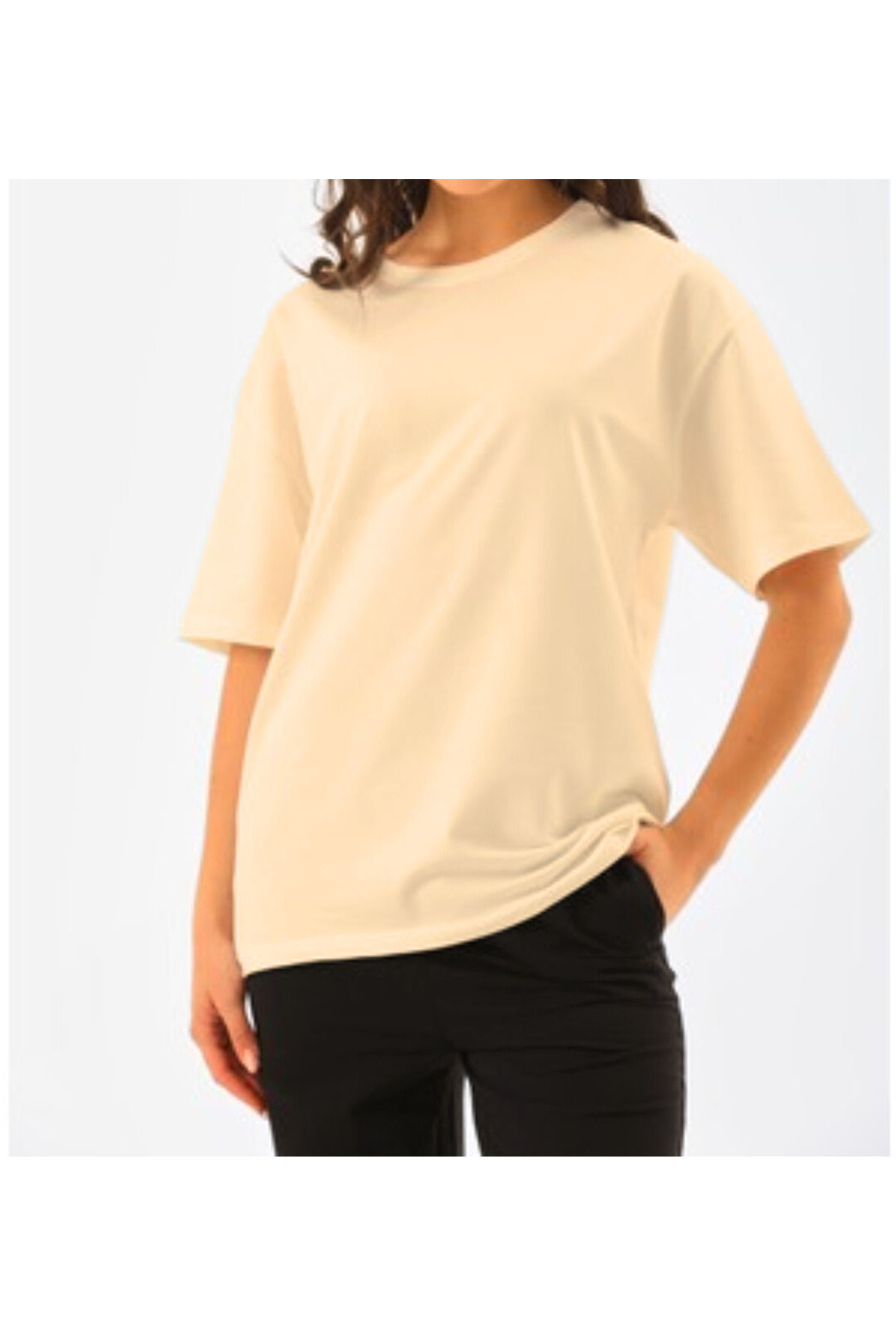 JustBS Erkek T-Shirt Bej Renk