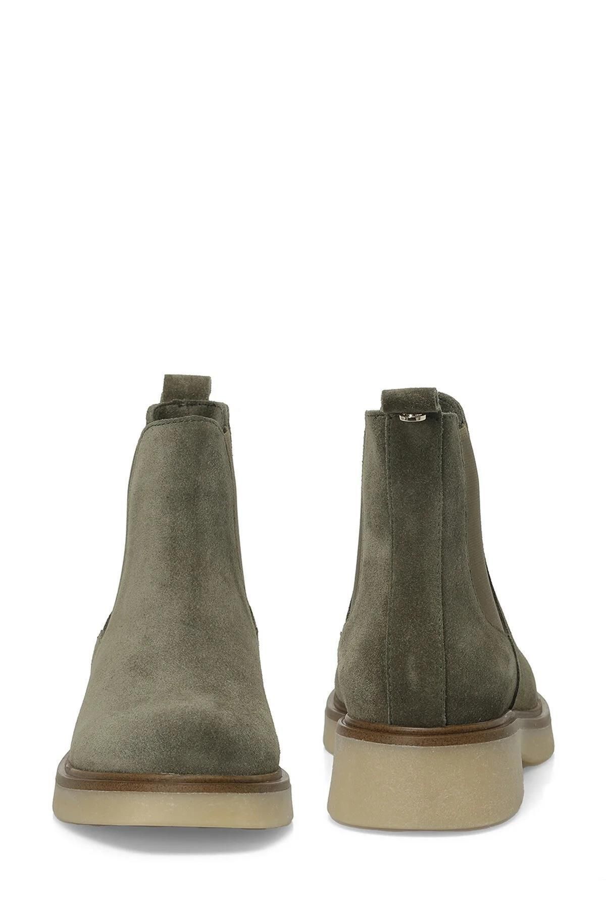 İnci-Pearl 101923790   Mery Khaki Nubuck Women's Genuine Leather Boots 5