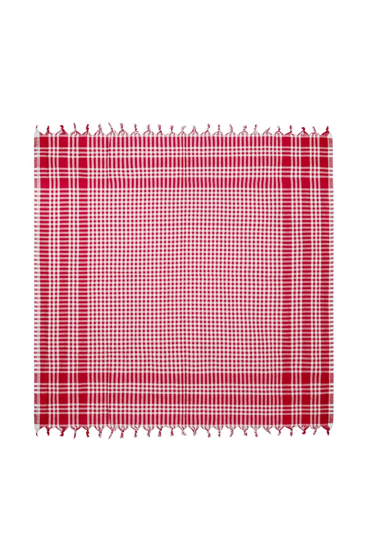 Evidea Soft Ekoseli Piknik Örtüsü - Kırmızı - 165x165 cm