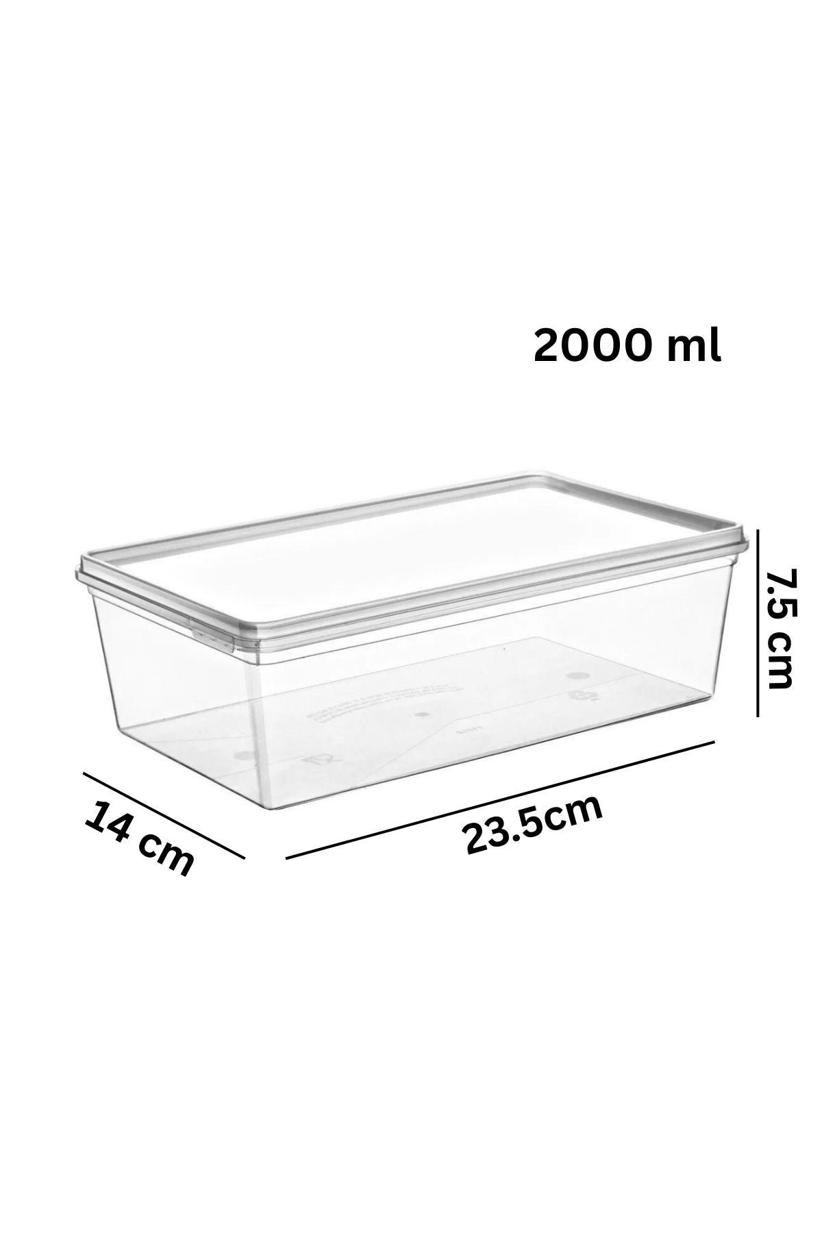 Espas Home-10 Pieces of Self-Covered Storage Containers Suitable for Deep Freezer - 10 Pieces 2 Lt 4