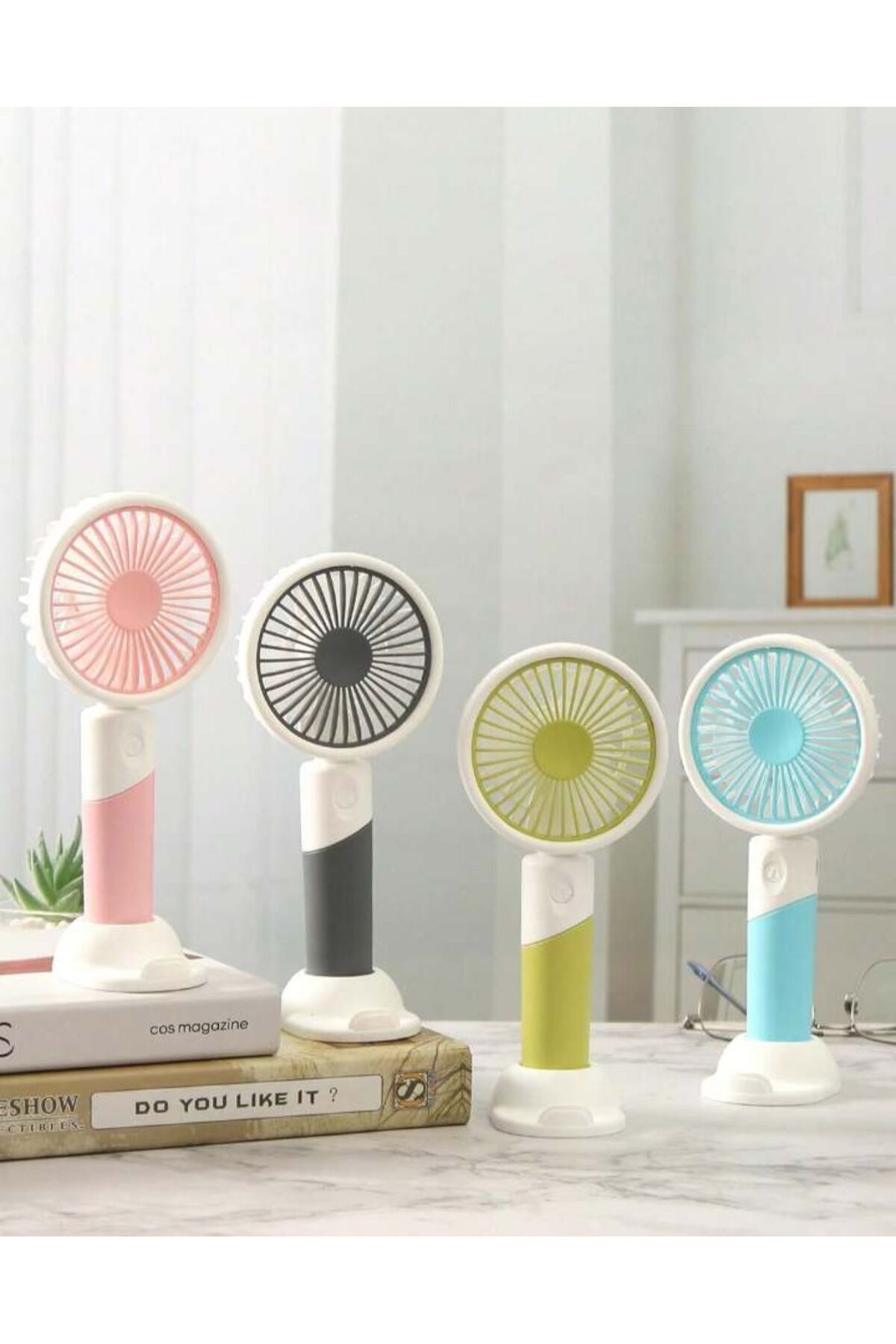OZN AKSESUAR Taşınabilir Mini Fan Üç Kademe Hız Telefon Tutucu Mini Vantilatör Serinletici El Fanı