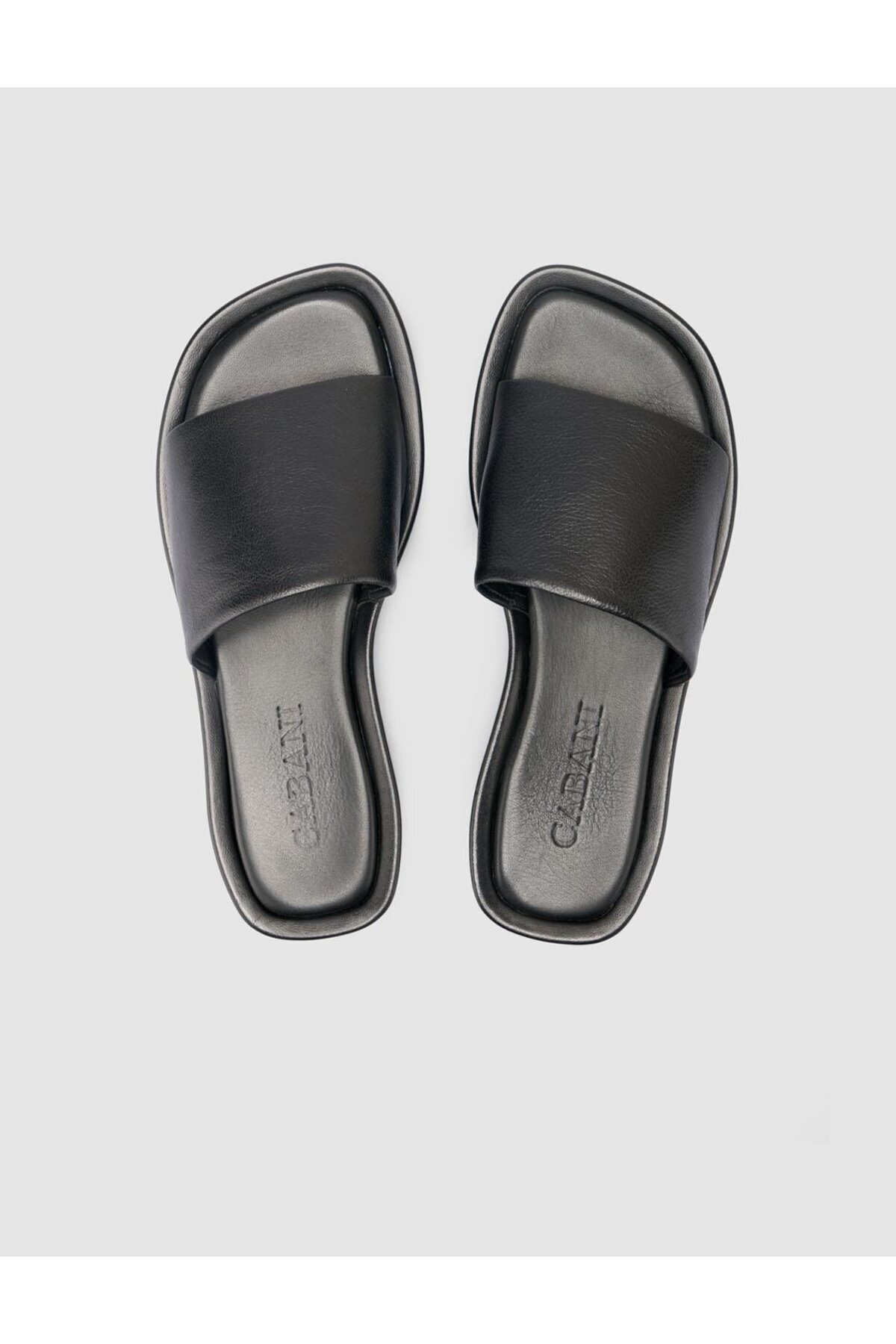 Cabani-100% Genuine Leather Black Women's Slippers 4