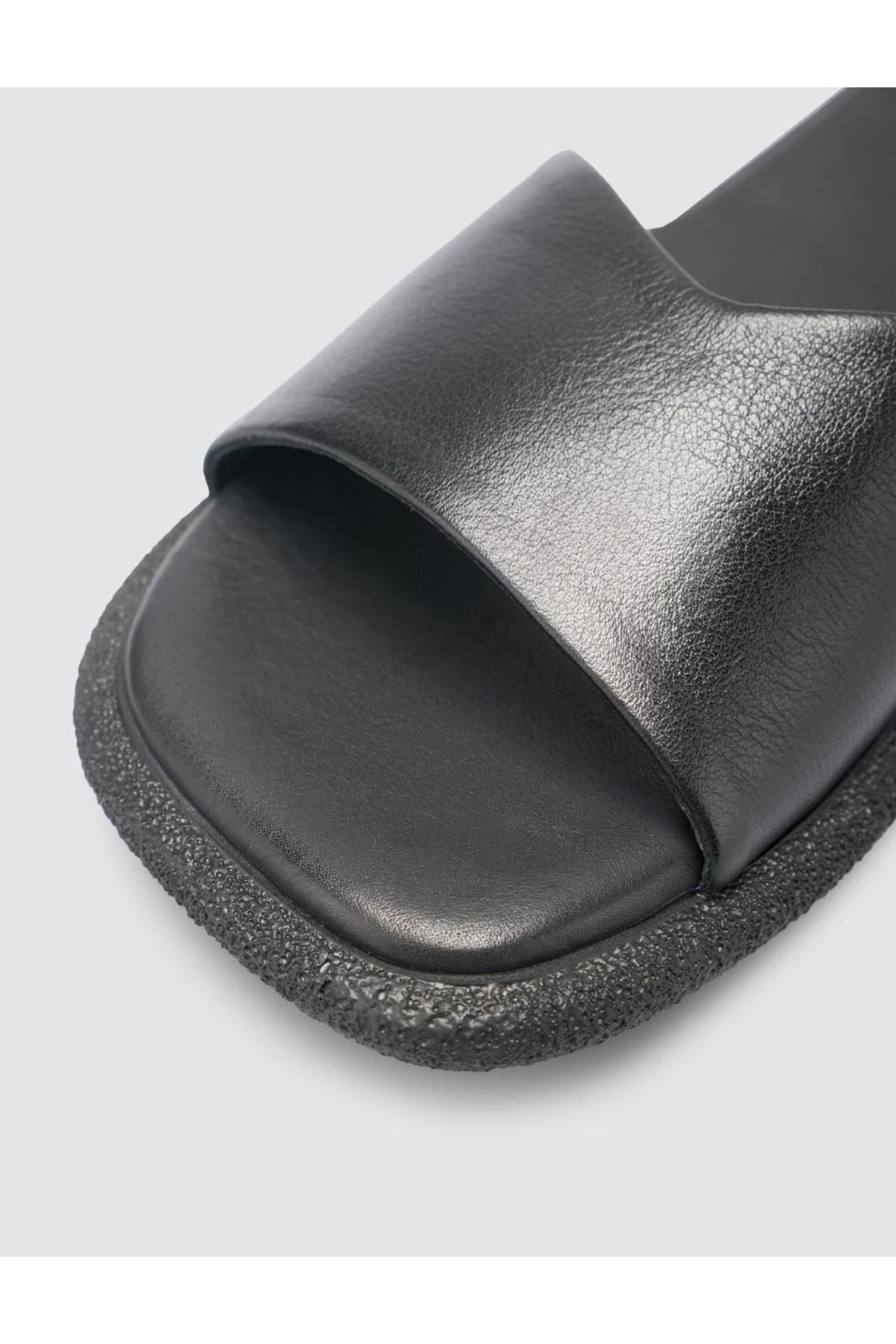 Cabani-100% Genuine Leather Black Women's Slippers 7