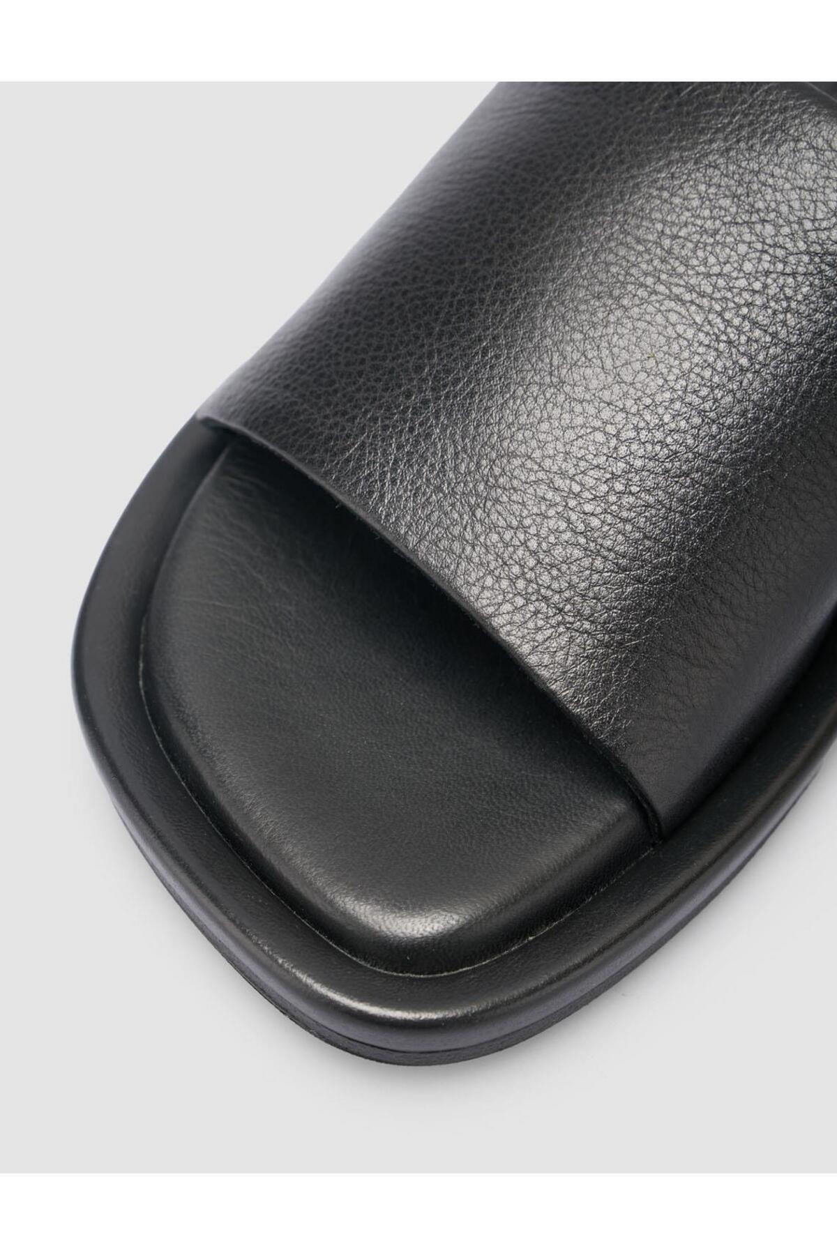 Cabani-100% Genuine Leather Black Women's Slippers 7