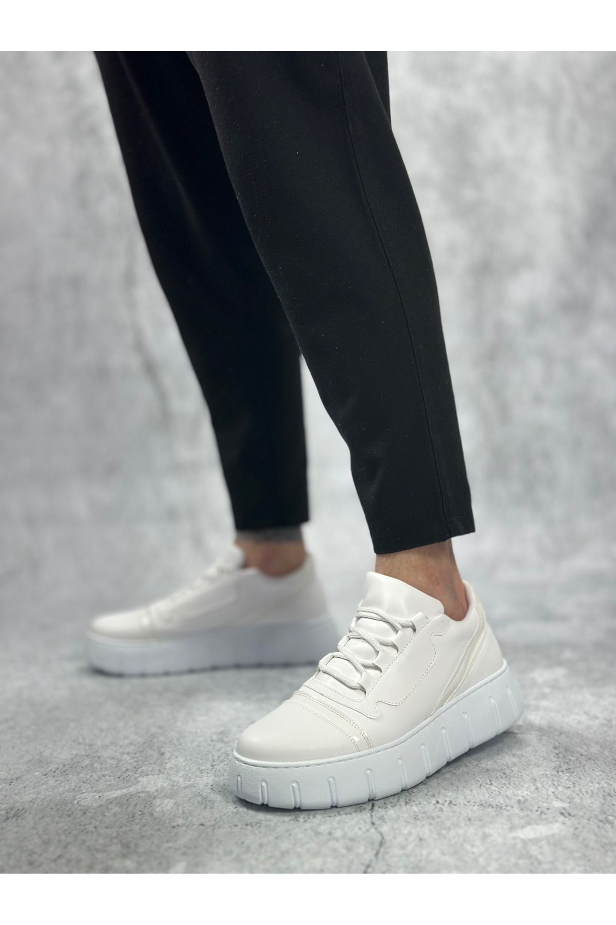 Arda-Men's Shoesba0666 Boa White High Sole Men Casual Shoes 2