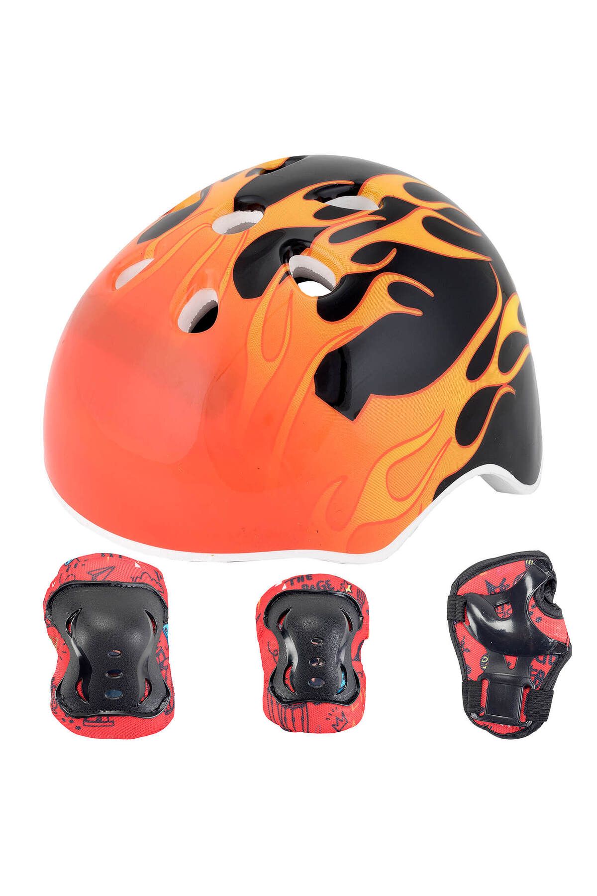 ACTION ONE Set Casca Si Protectii Copii Guard, 7 Piese, Marimea M, Negru - One Size