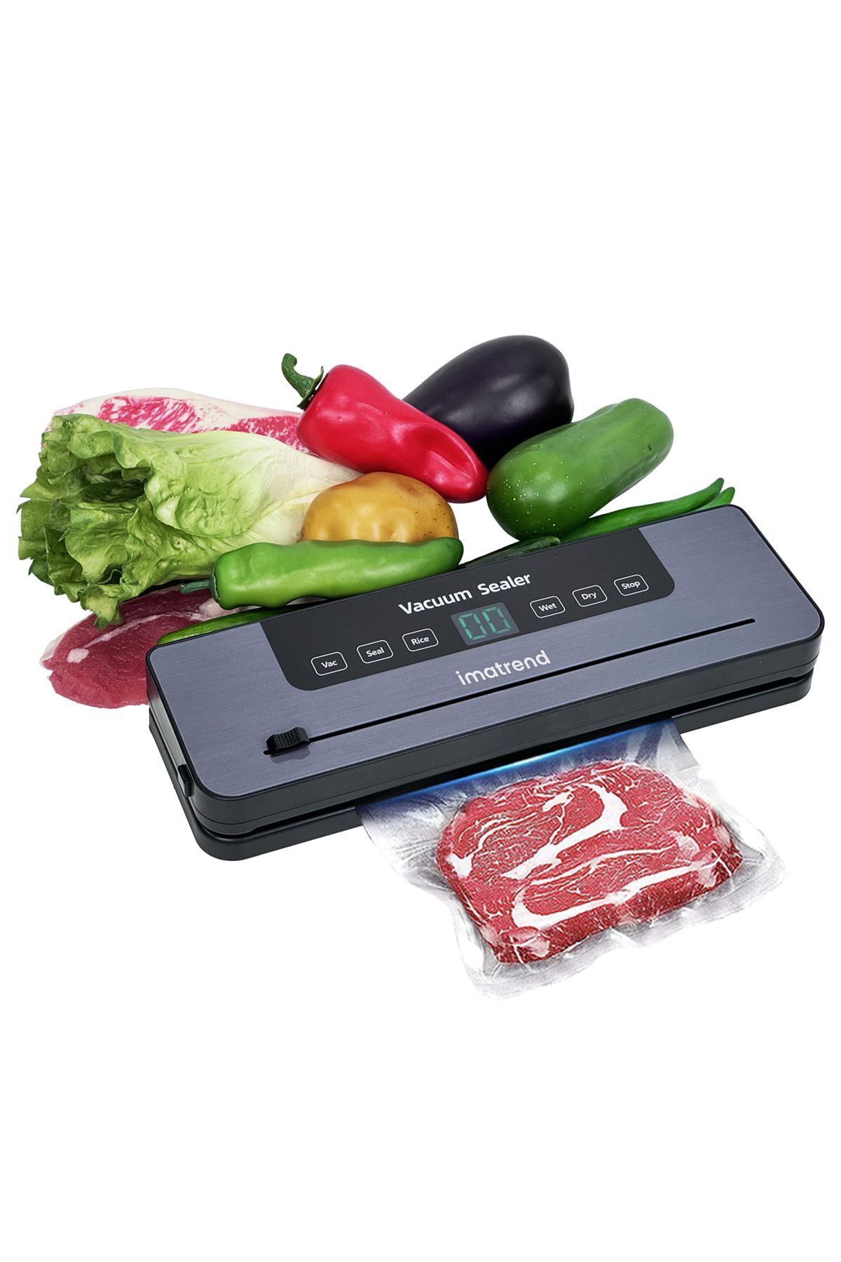 IMA TREND Aparat Vidat Alimente , 120w, 60kpa, 5 Funcții Umed/uscat, Cutter, 10 Pungi Incluse - One Size