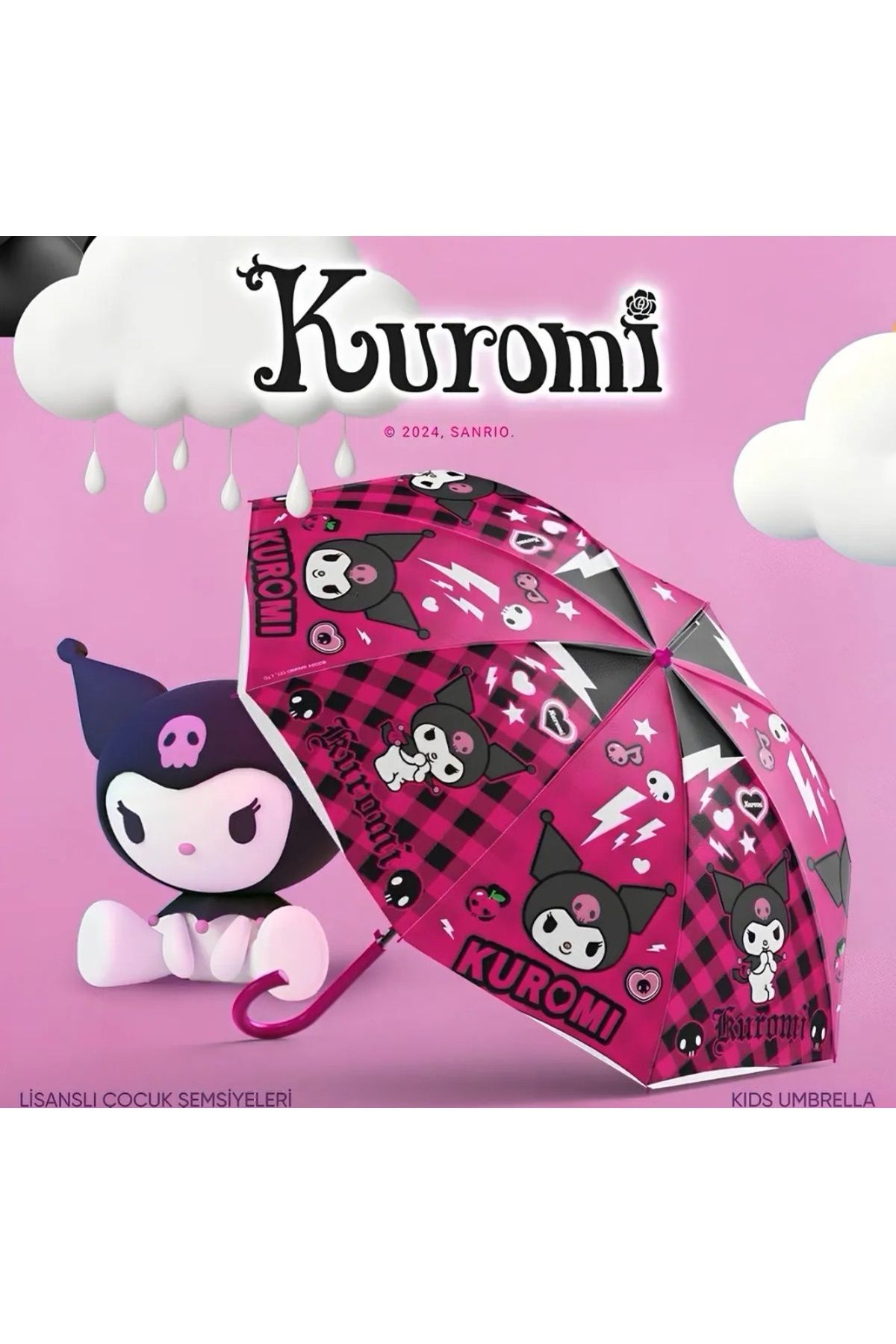 SANRIO-Kuromi Original Licensed Pvc Coated Children's Umbrella 4