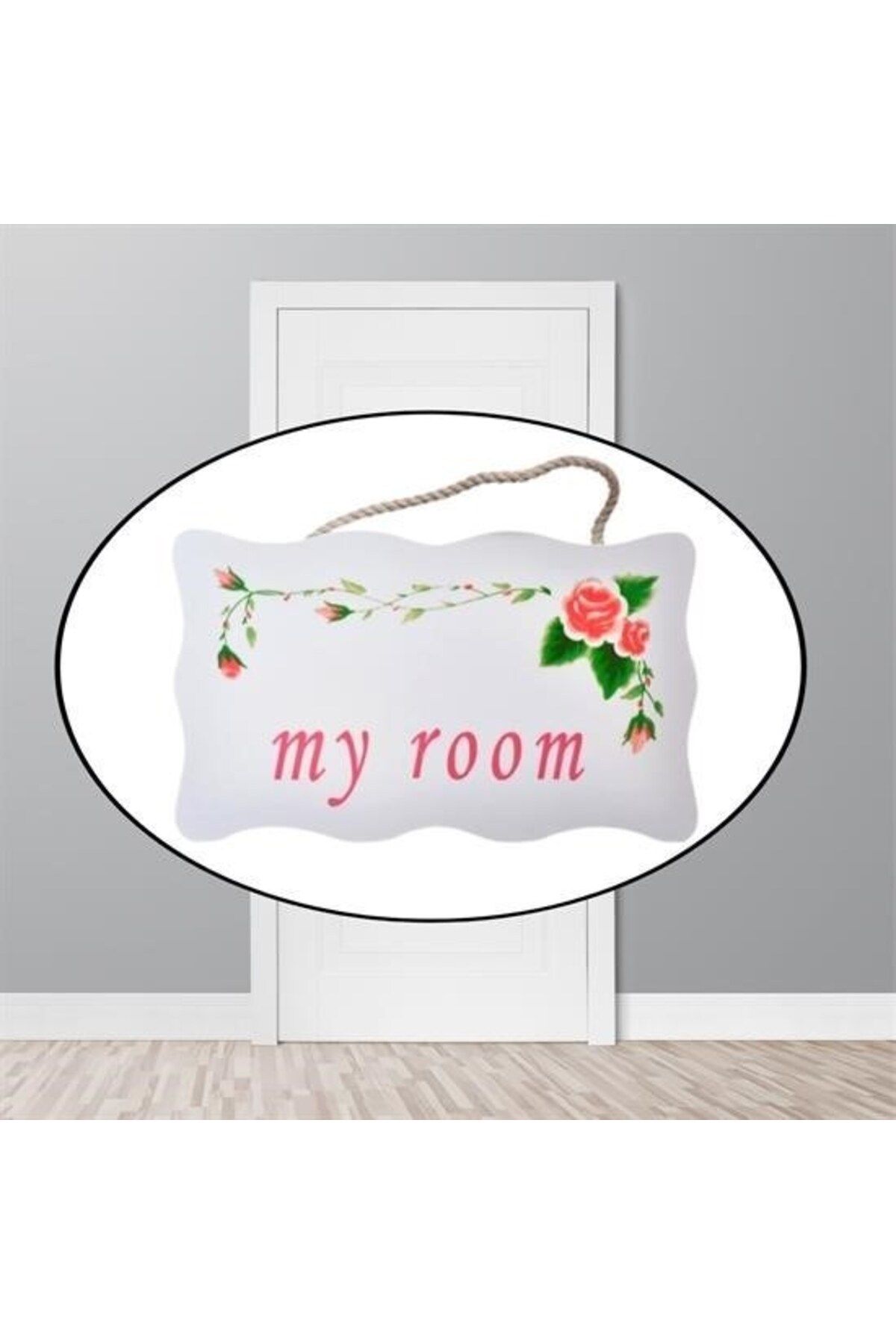 Biomak ® Decotown My Room Benim Odam Dekoratif Çiçek Desenli Kapı Askısı