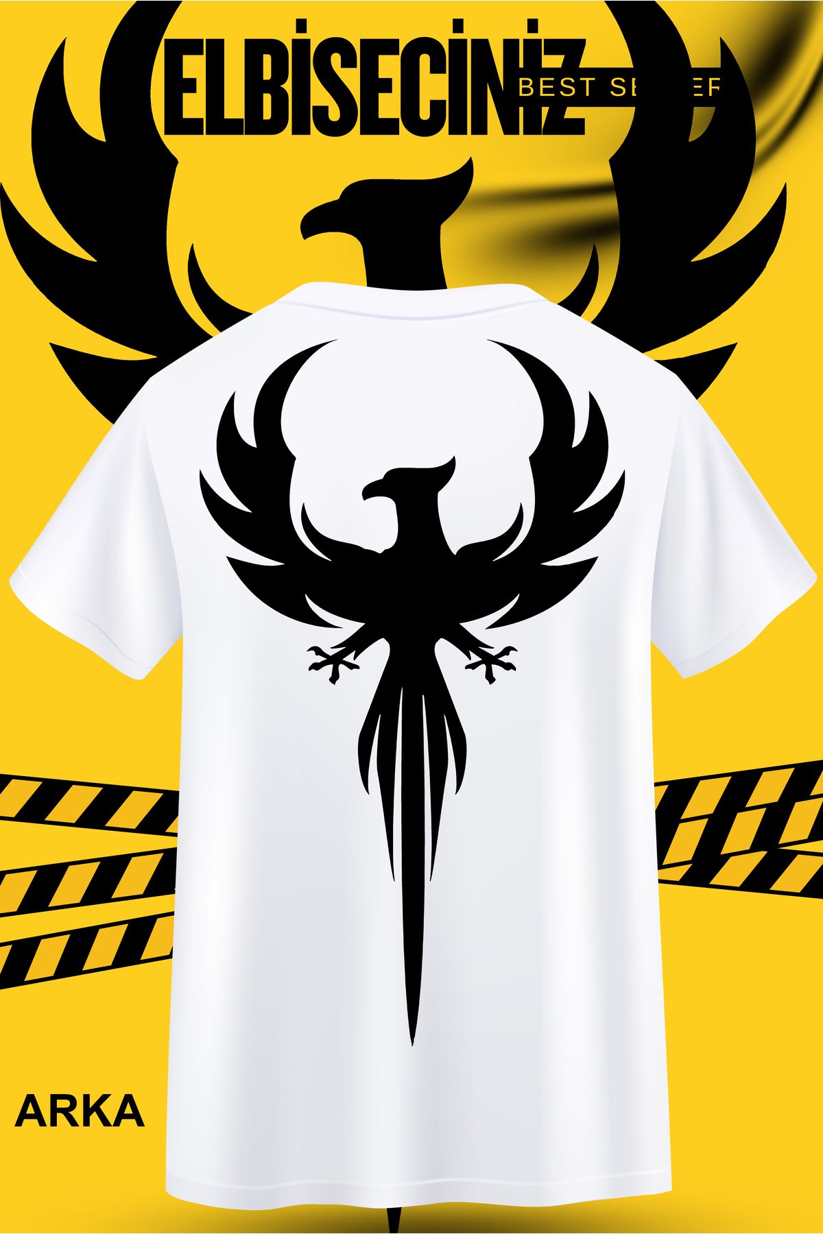 VİZYON İKRA ANKA KUŞU Ön ve Arka Baskılı Unisex T-shirt/Tişört