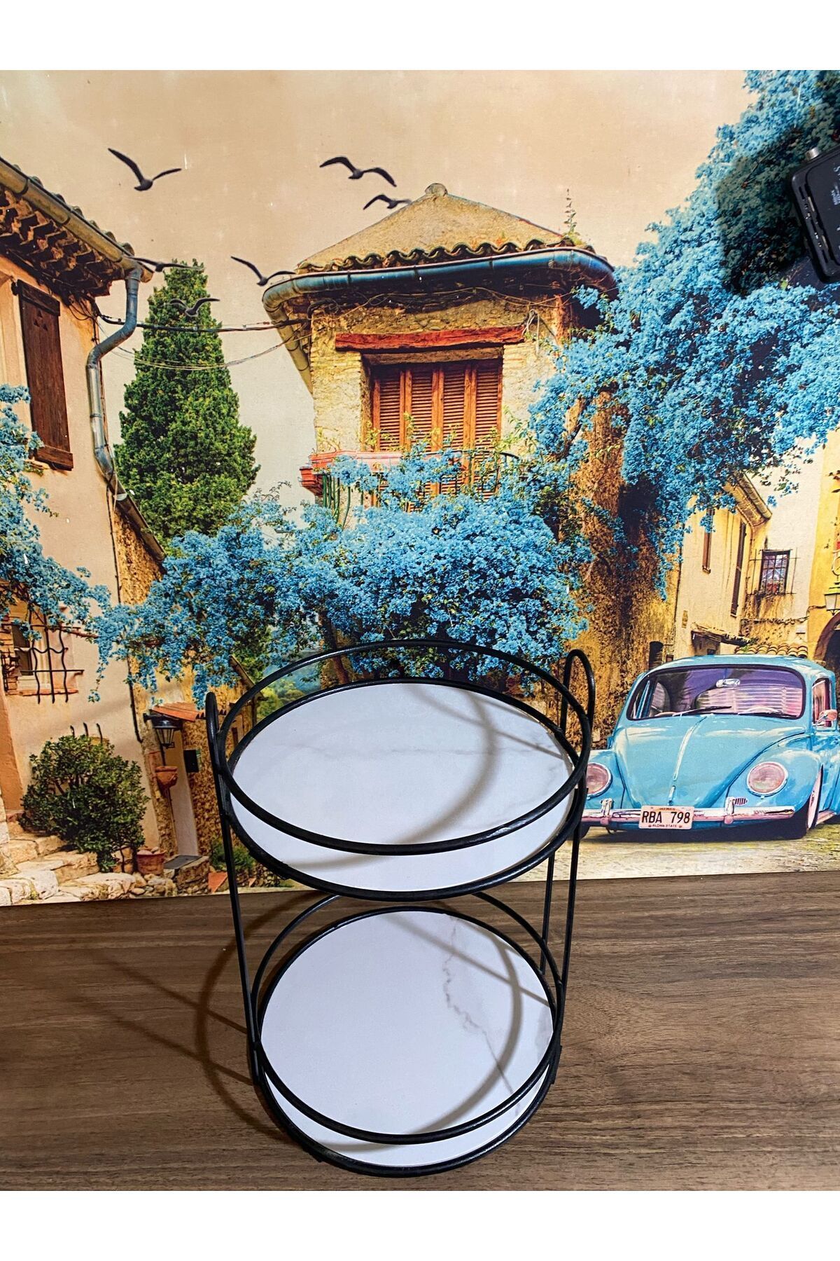 İMZA HOME Banyo Kozmetik Takı Düzenleyici Çok Amaçlı Organizer 2 Katlı Servis Sunum Tepsisi Ikramlık