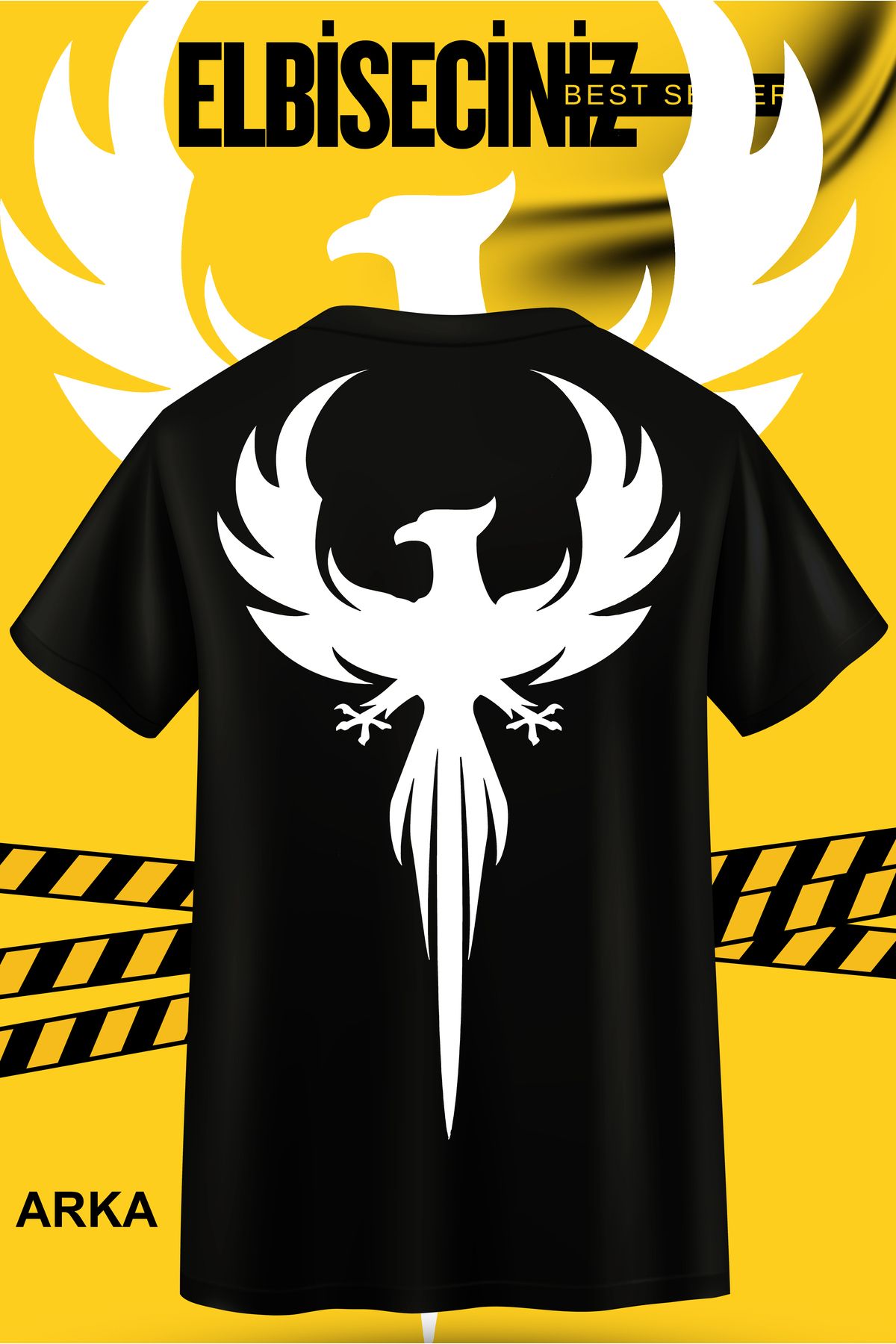 VİZYON İKRA ANKA KUŞU Ön ve Arka Baskılı Unisex T-shirt/Tişört