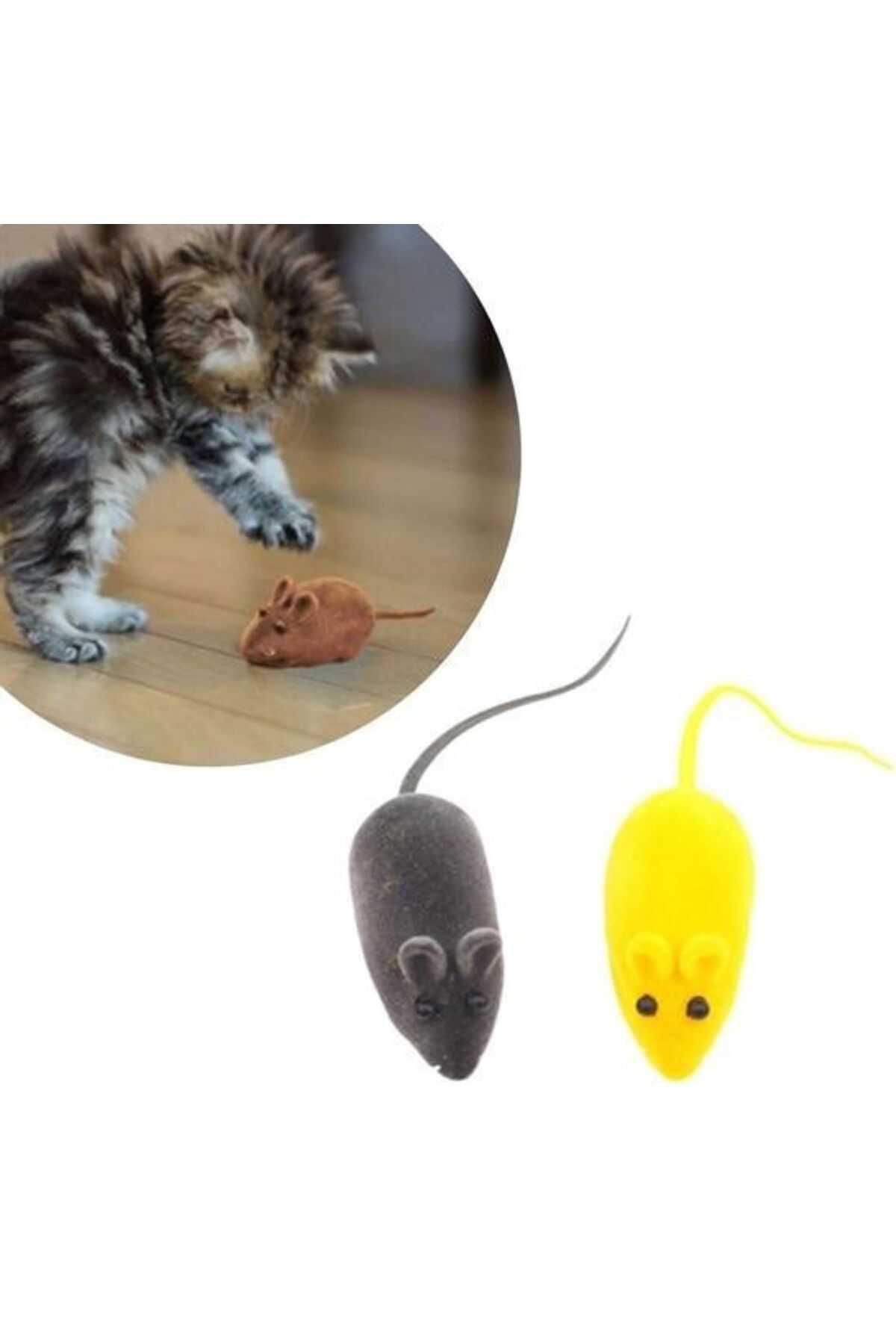 COLLECTİON 2 adet kedi oyuncağı Evcil Hayvan Eğitim Sevimli Elastik Kedi İnteraktif Sesli Eğitim