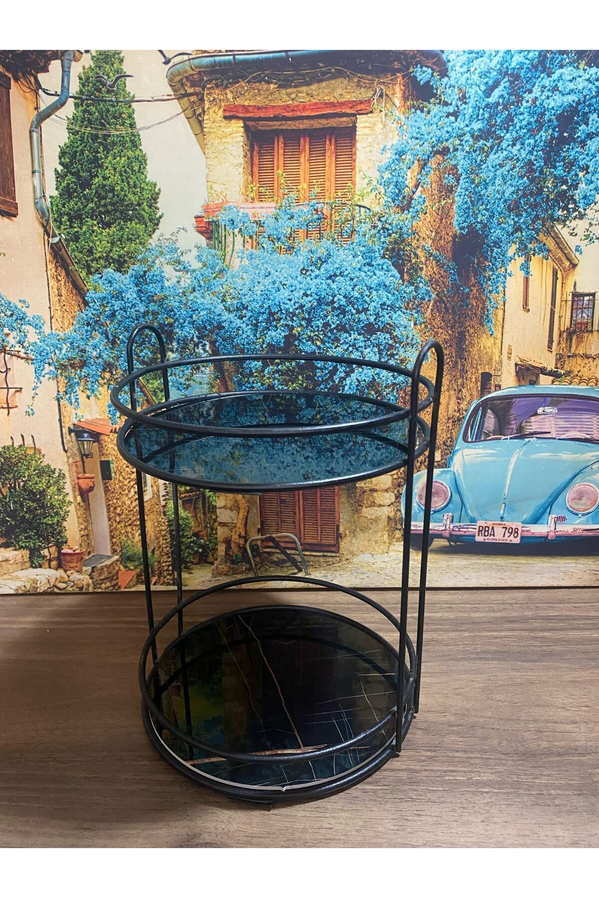 İMZA HOME Banyo Kozmetik Takı Düzenleyici Çok Amaçlı Organizer 2 Katlı Servis Sunum Tepsisi Ikramlık