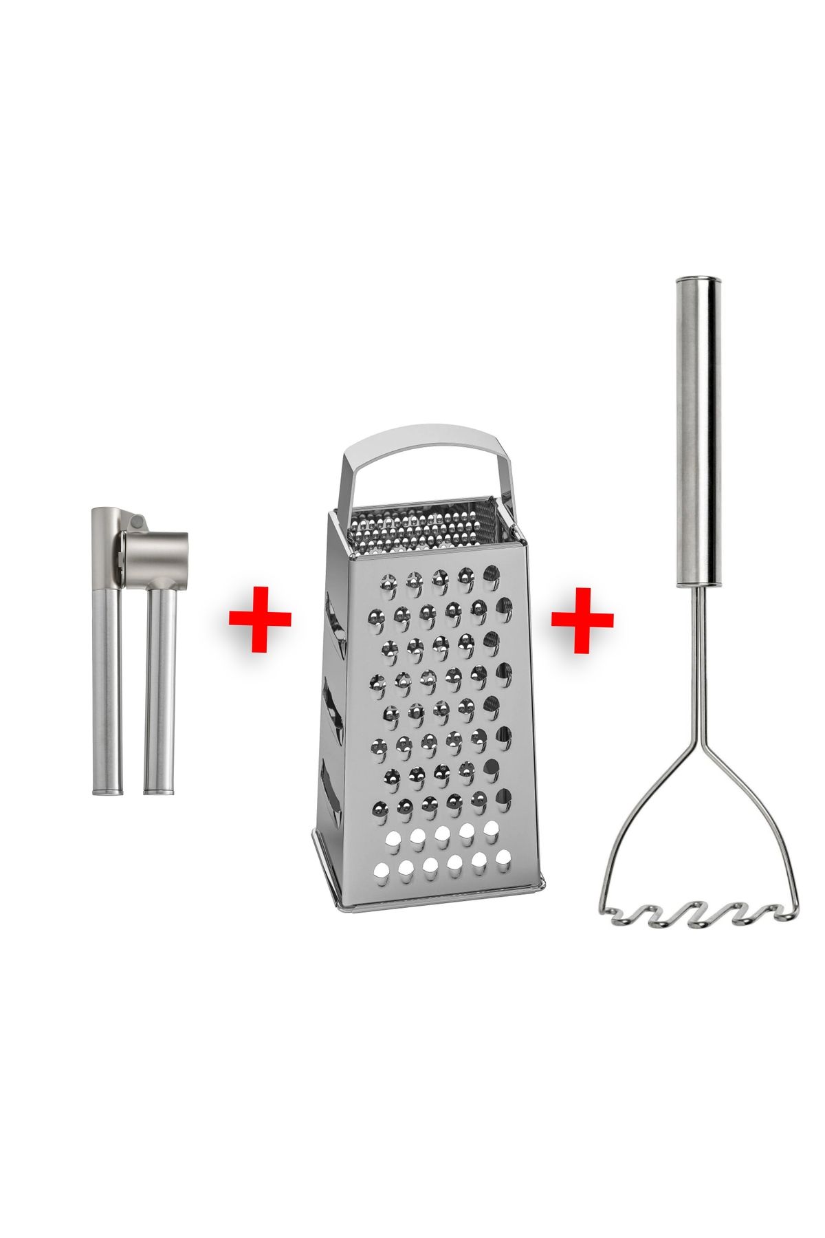 IKEA Premium Ürün Rende + Sarımsak Ezici + Patates Ezici 3'lü Mutfak Gereçleri Seti Yemek Hazırlık