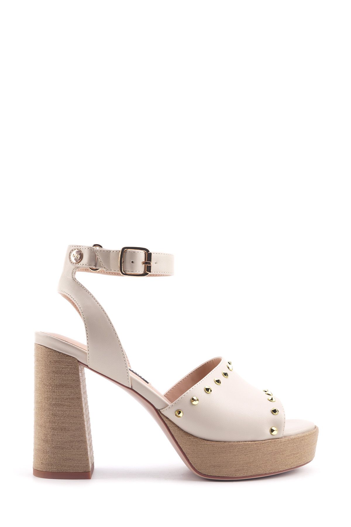Nine West Sandały Damskie Na Obcasie Caneb 4fx Beżowe Kobieta - 39