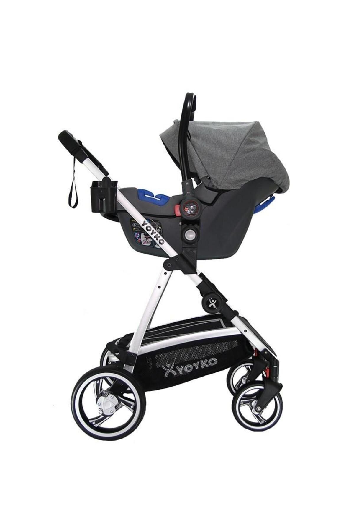 Yoyko City Seyahat Sistem Bebek Arabası 3 In 1 Gri Silver fotoğrafı 5 (önizleme)