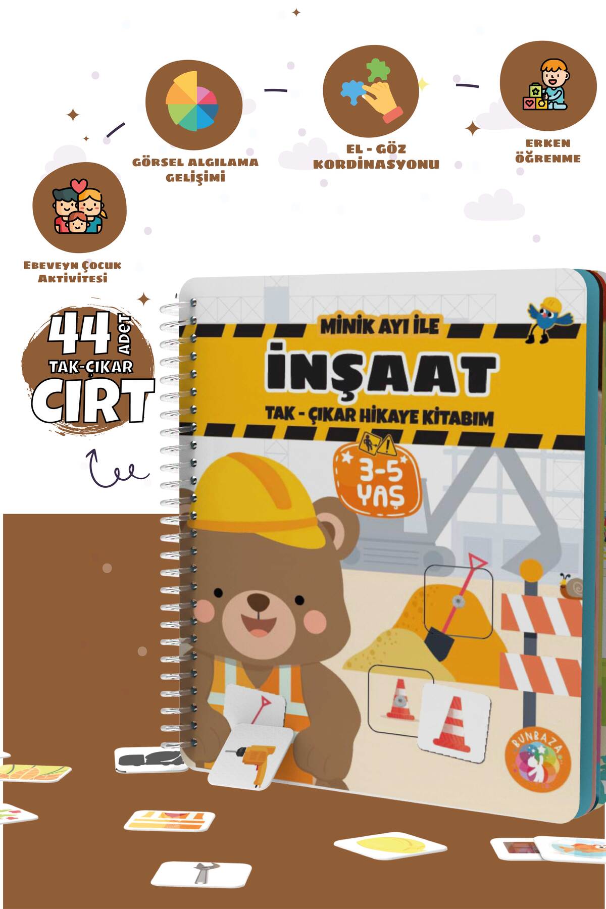 Bunbaza Tak-çıkar 2 Li Set Aktivite Cırtlı Kitabım Minik Ayı 44 Adet Cırt Yapboz 50 Adet Cırtlı fotoğrafı 2 (önizleme)