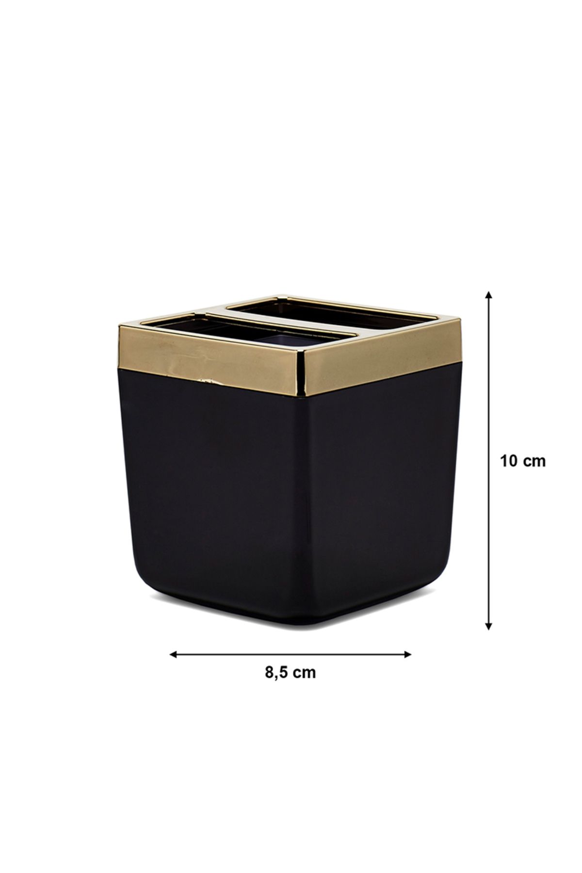 Prima Nova-Tuscany Frame - Black/Gold Cup, Toothbrush Holder Transparent 4