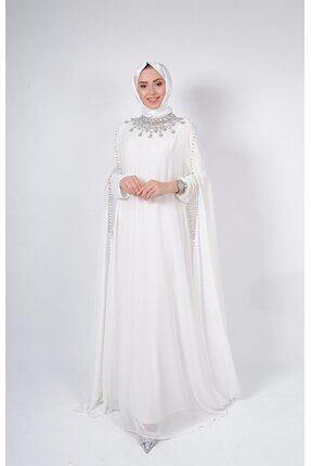 White Corner WHİTE CORNER Abaya 2957 Ekru