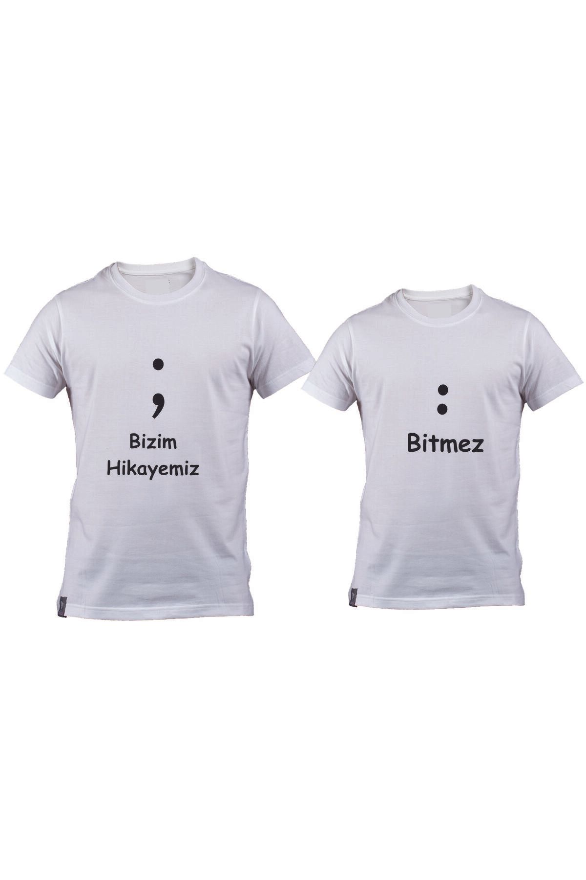Matbaagram Sevgililere Özel Bizim Hikayemiz Baskıl t shirt