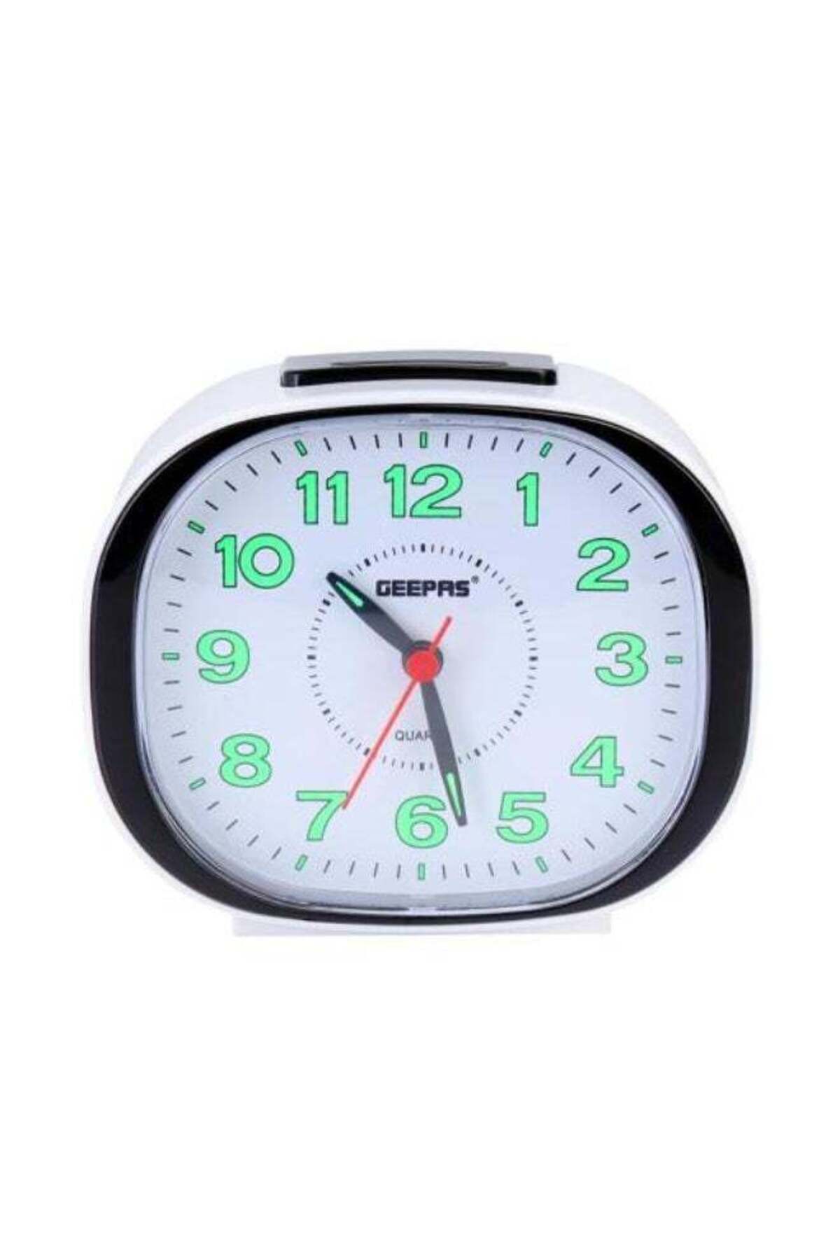 Geepas-Small Battery-Operated Bell Alarm Clock | Silent Non-Ticking Analog Clock with Ascending Beep 1