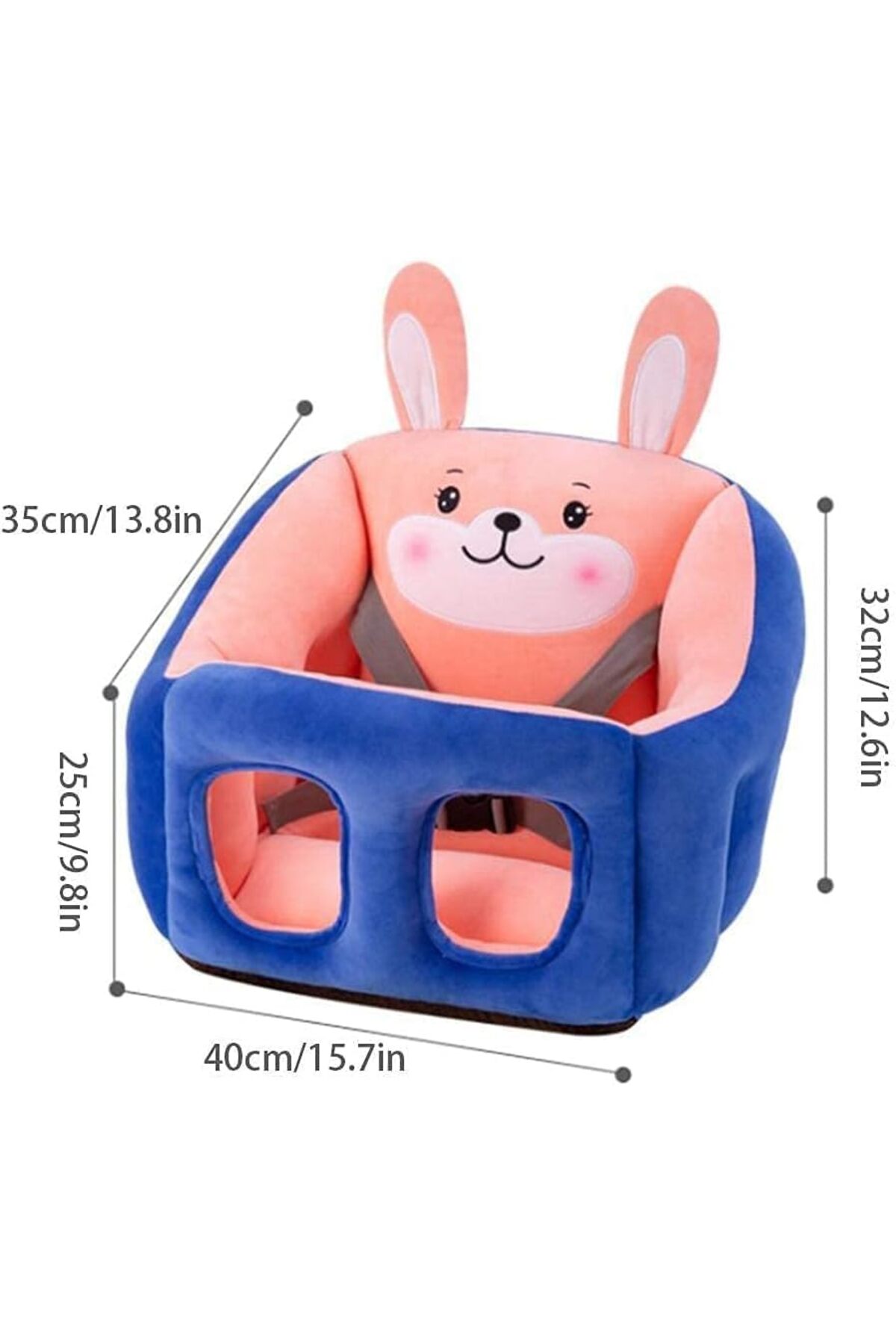 كرسي دعم أريكة للأطفال مصنوع من المخمل الناعم على شكل حيوانات كرتونية من BUNCA (أزرق ووردي)