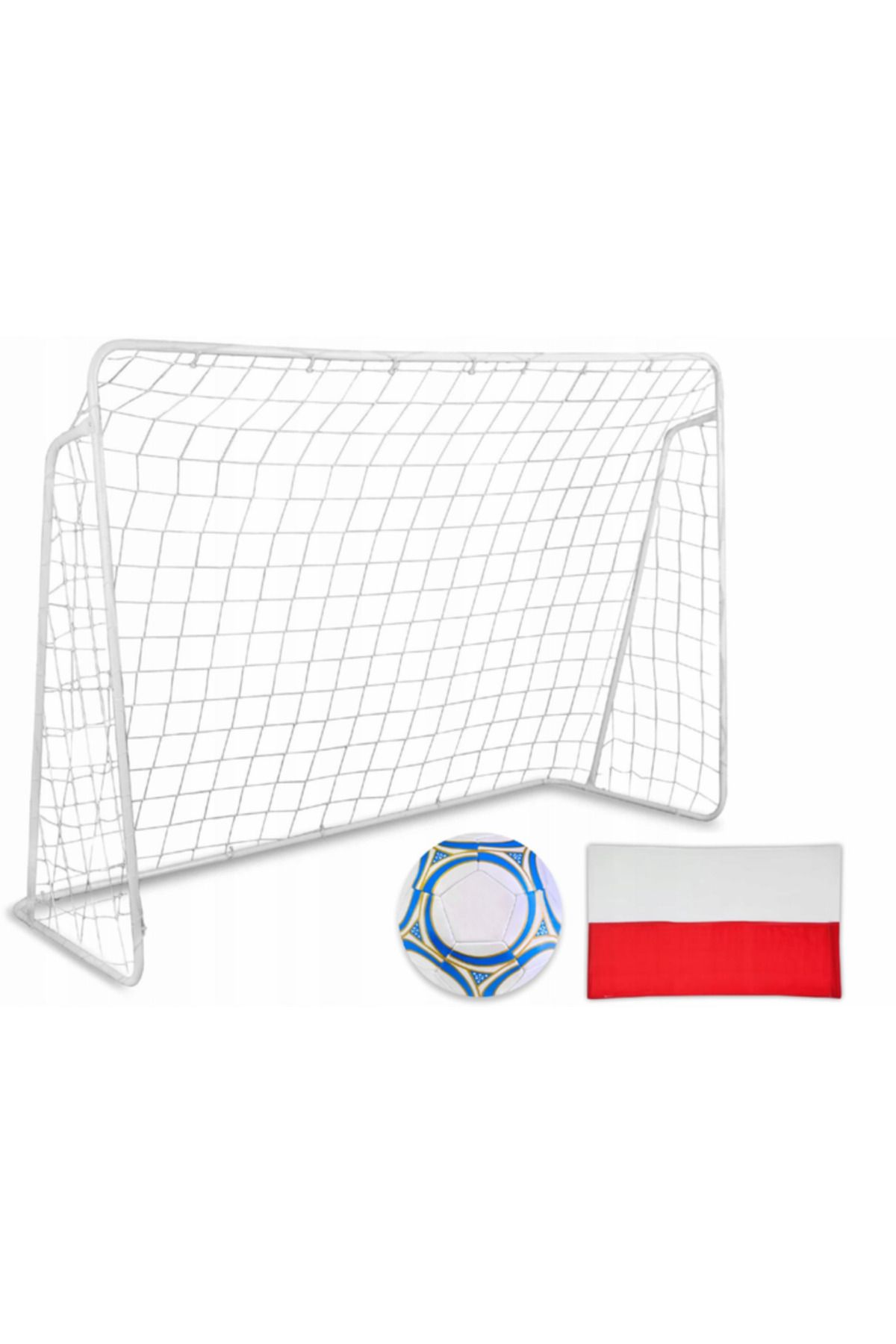 zola Poarta Fotbal Xxl Zola 300 X 200 X 120 Cm, Cadru Otel, Plasa, Minge Pvc Nr 4, Steag, Cuie Fixare - One Size
