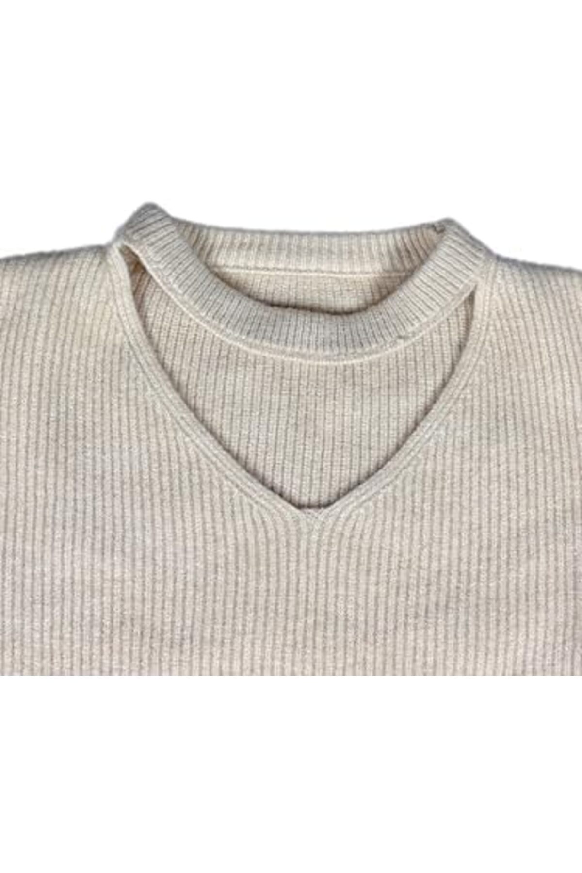 سترة بيج مضلعة برقبة على شكل حرف V للنساء والفتيات من BUNCA