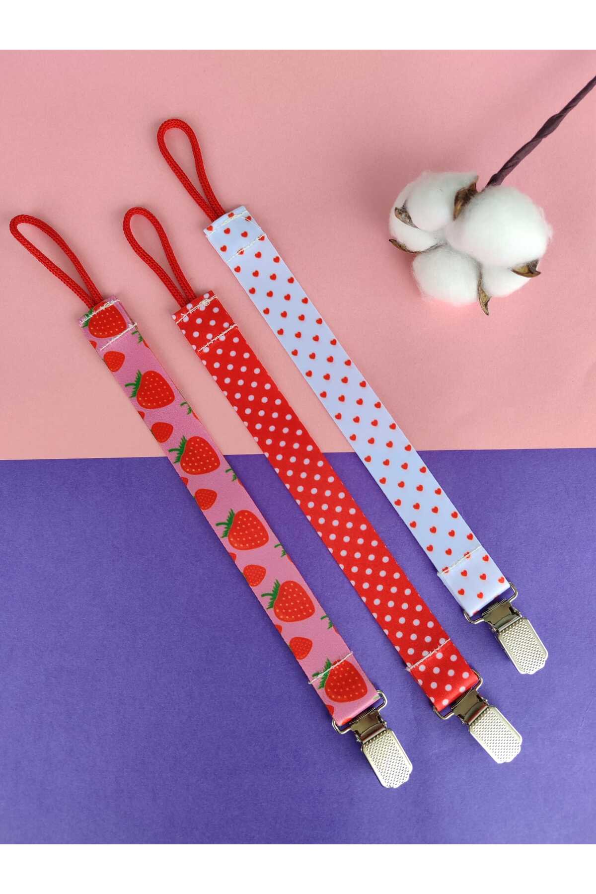 3Baby Emzik Tutucu / Emzik Askısı Seti / Emzik Zinciri 3'lü fotoğrafı 2 (önizleme)