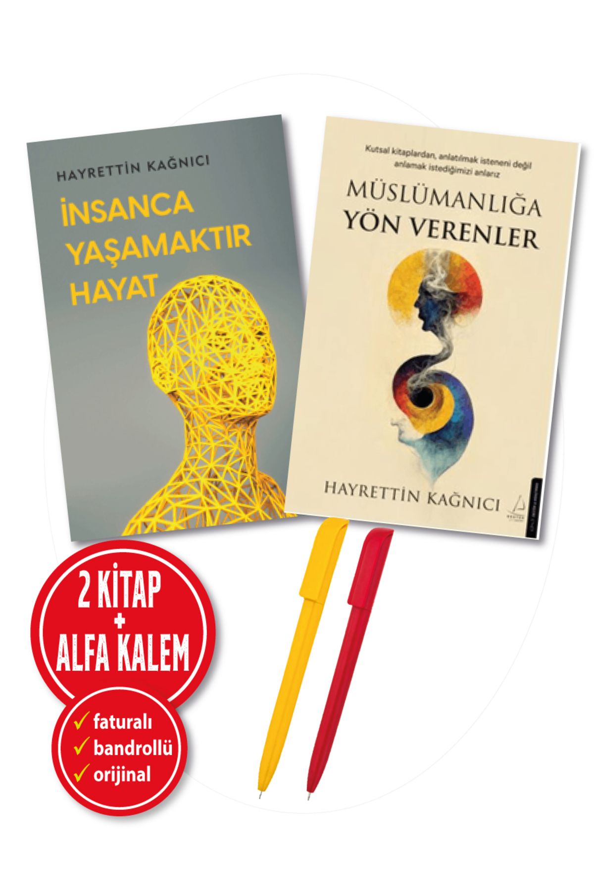 Destek Yayınları Alfa Kalem+ Hayrettin Kağnıcı 2 Kitap (Müslümanlığa Yön Verenler+İnsanca Yaşamaktır Hayat)