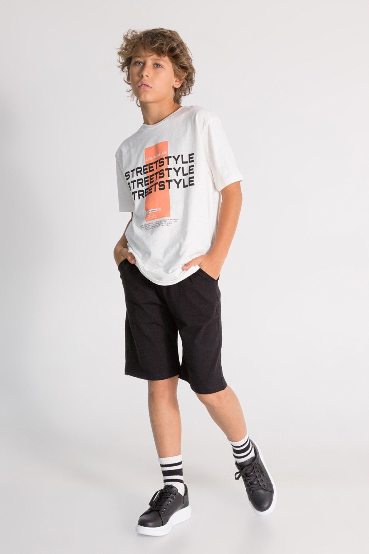 Elabutik-M 7462 Men's Summer Suit 9-14 Years-Ecru 3