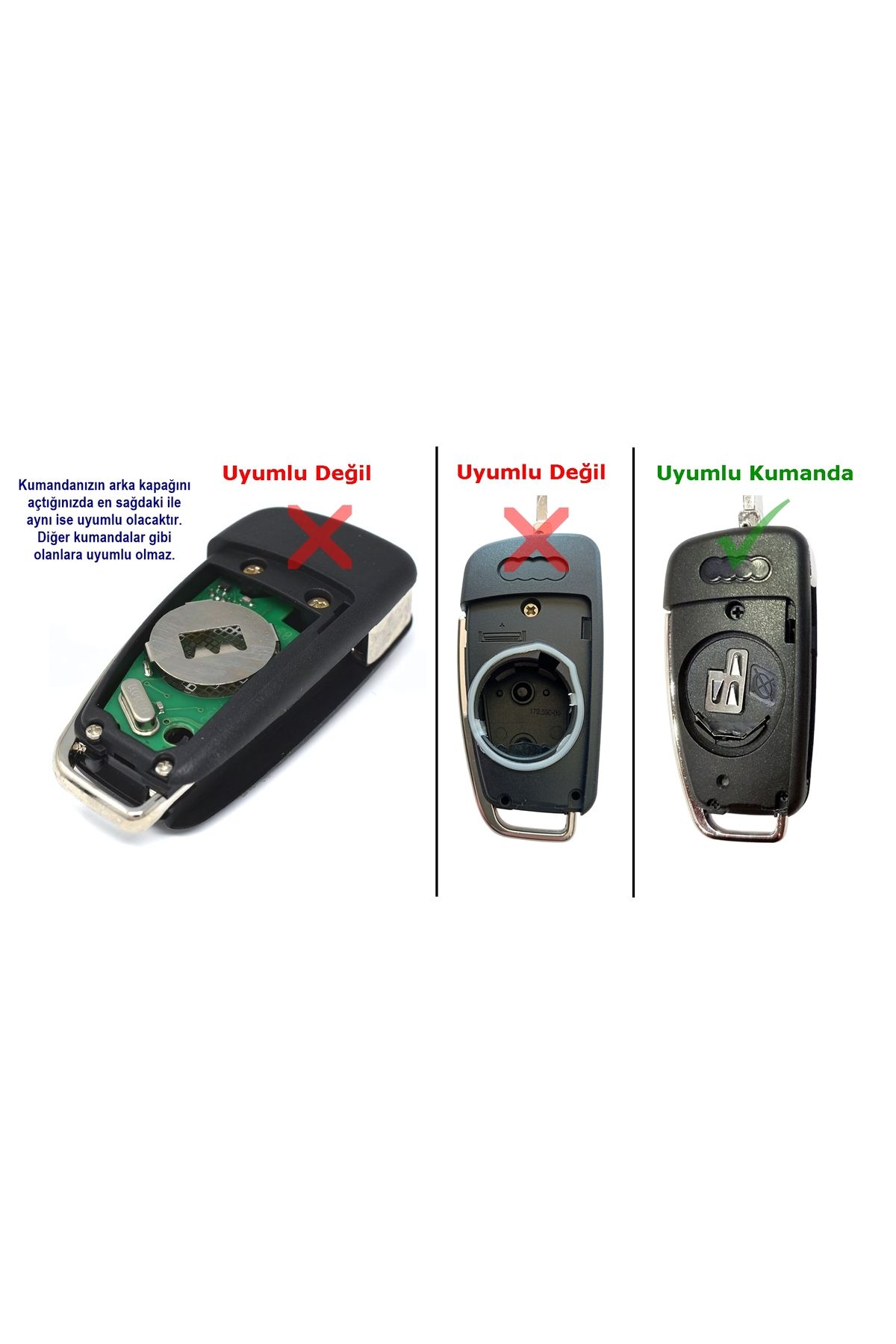 skilit samsun oto kilit-Audi A1 A2 A3 A4 A5 A6 Switchblade Control Container 3 Buttons with Logo 5