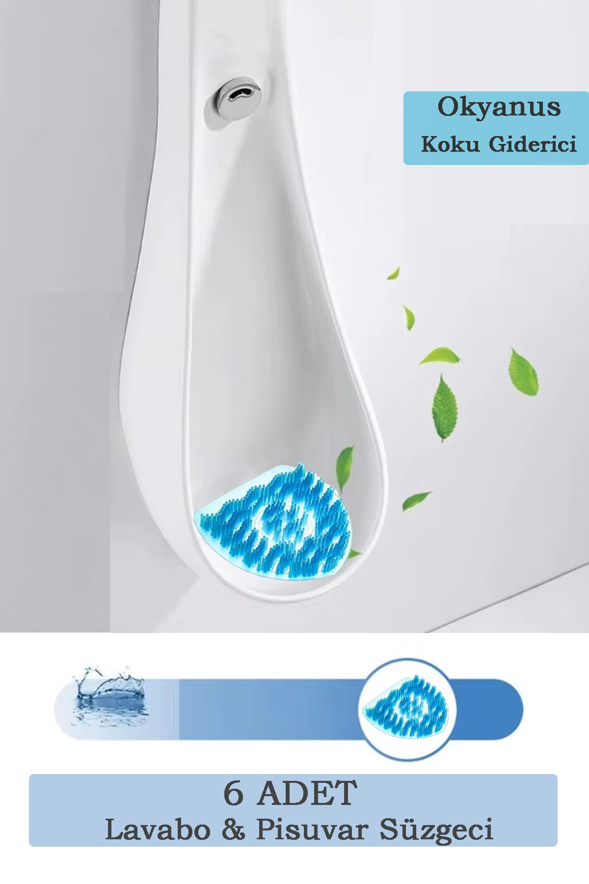 Maproworld 6 Adet - Okyanus Kokulu Pisuvar Süzgeci – Lavabo Yer Gideri Koku Giderici Hijyenik Tuvalet Matı