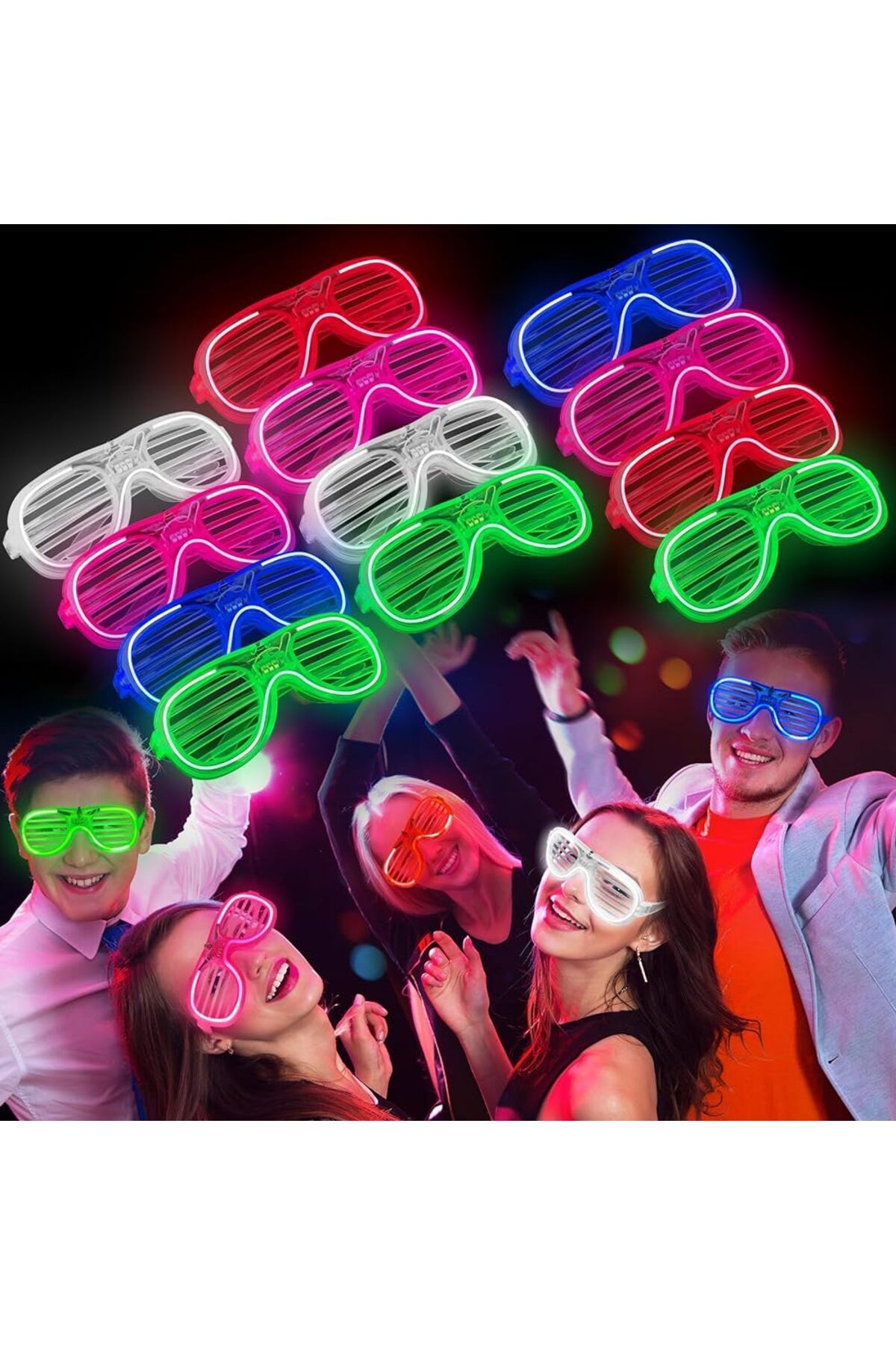 BirdoluSepet Glow Işıklı Panjur Parti Gözlüğü 12 Adet