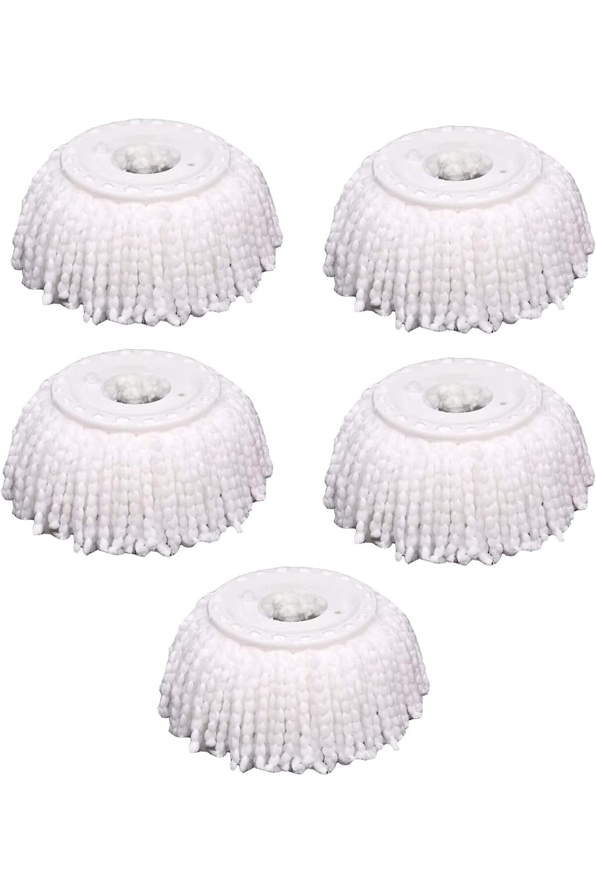 مجموعة من 5 رؤوس استبدال ممسحة دوارة، مصنوعة من الألياف الدقيقة، شكل دائري، مقاس قياسي عالمي 360 درجة