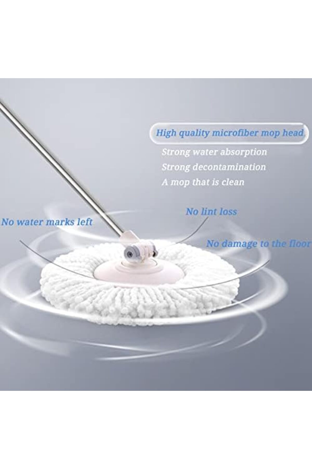 مجموعة من 5 رؤوس استبدال ممسحة دوارة، مصنوعة من الألياف الدقيقة، شكل دائري، مقاس قياسي عالمي 360 درجة