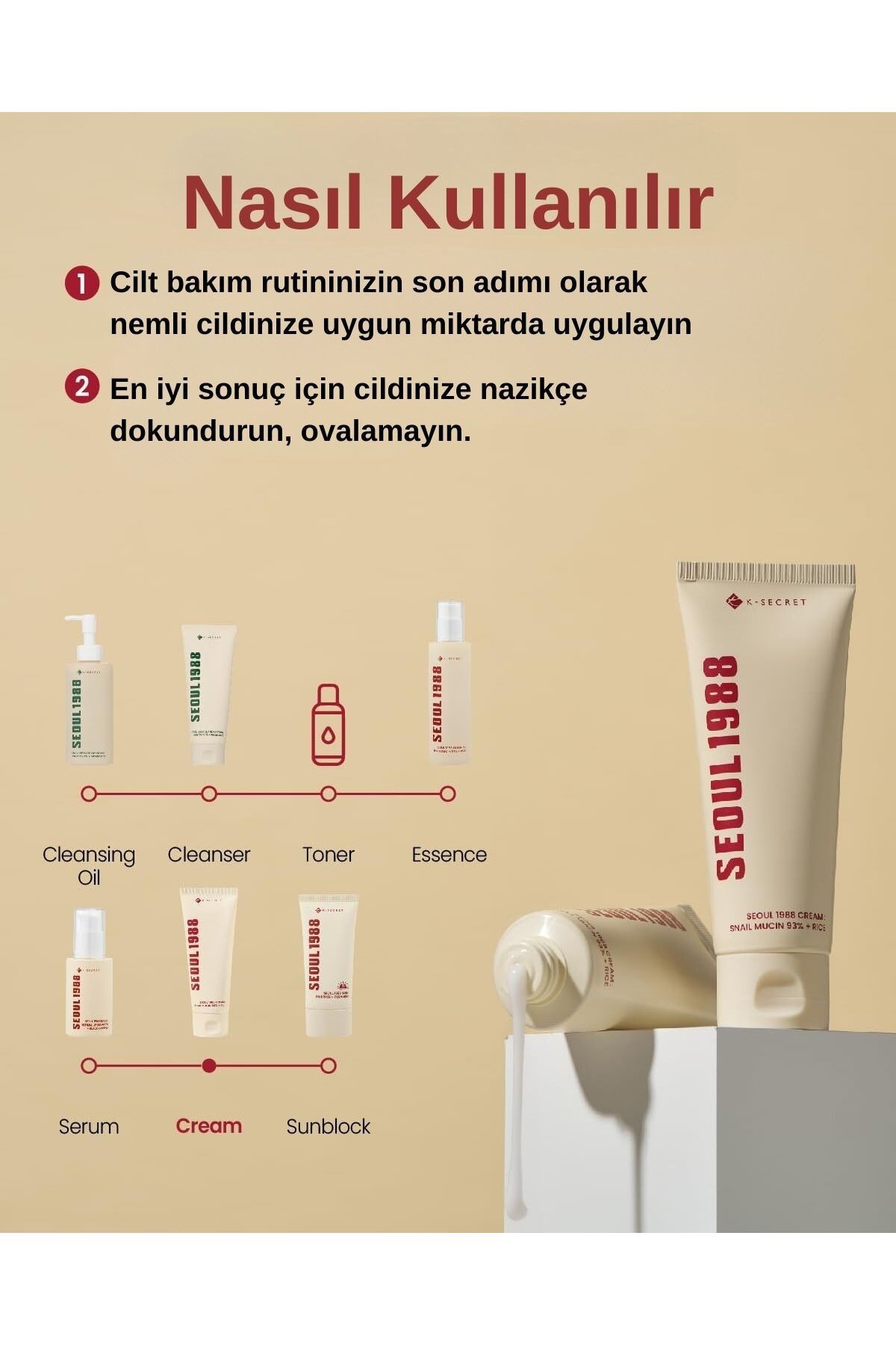 کرم صورت سئول 1988: مخترع حلزون 93 ٪ 100ML MUCIN و RICE ESSENCE. KSECRET
